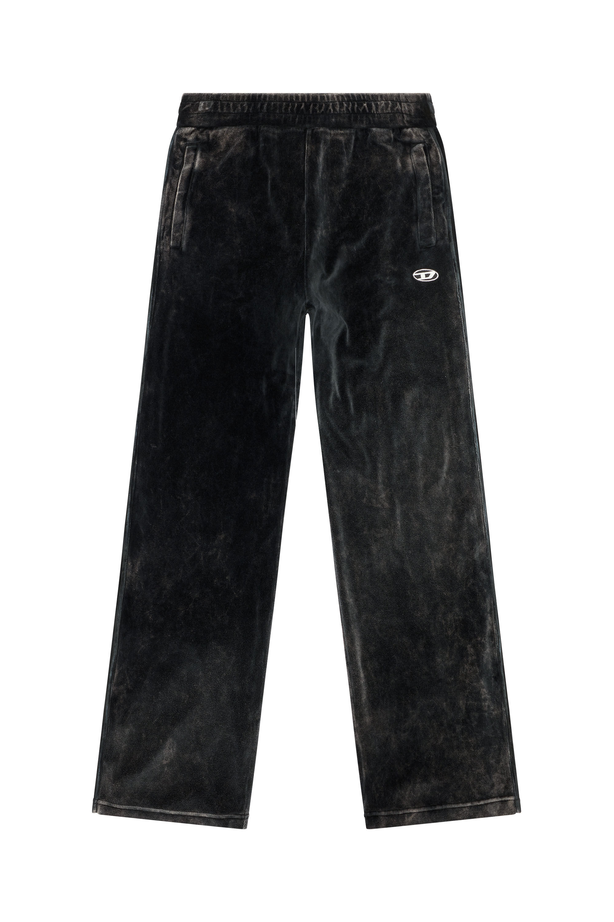 Men's Chenille track pants with side bands | Black | Diesel