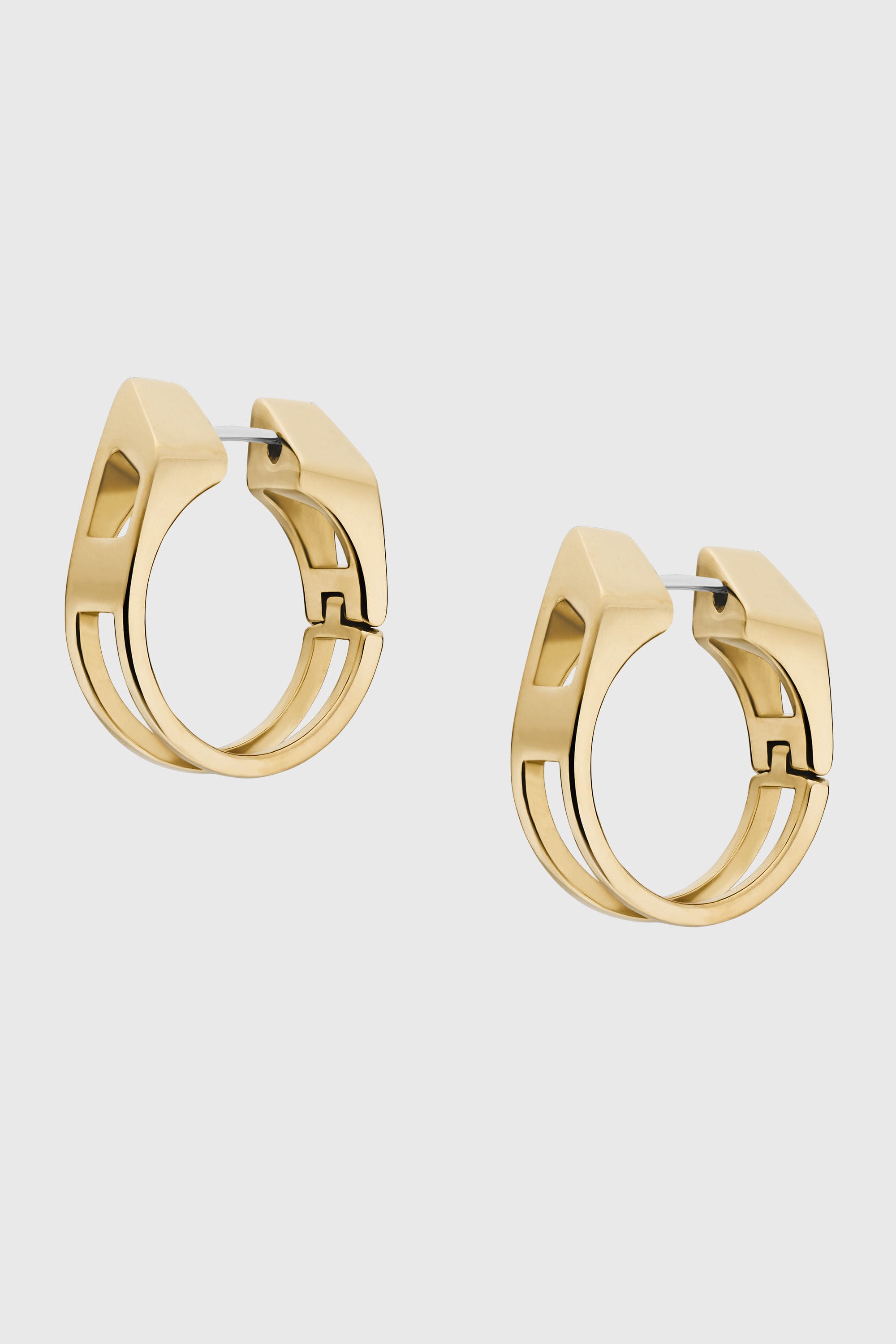 Diesel - DX1671710 JEWELLERY, Unisex's Gold-Tone Stainless Steel Hoop Earrings in Gold - 1