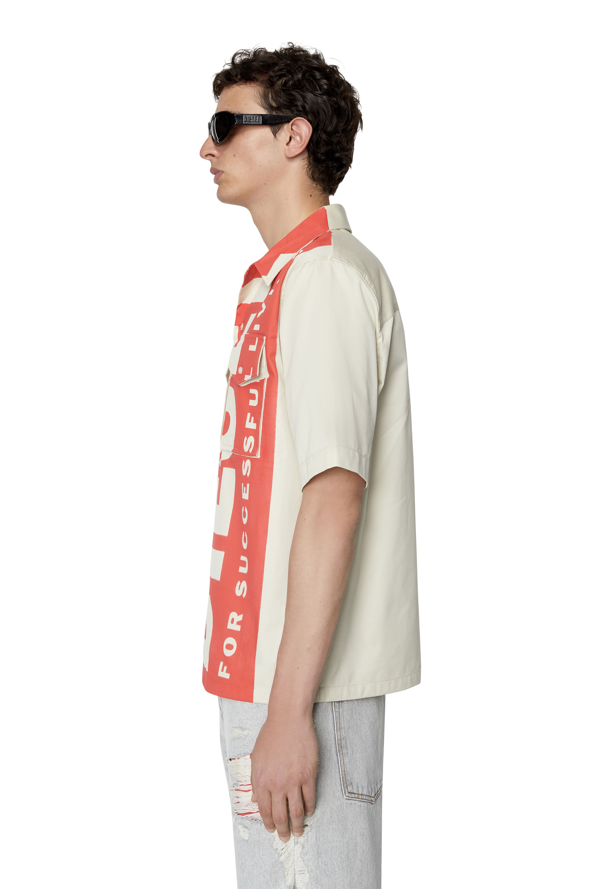 S-MAC-22 Man: Bowling shirt with maxi logo print | Diesel S-MAC-22 Man: Bowling shirt with maxi logo print | Diesel