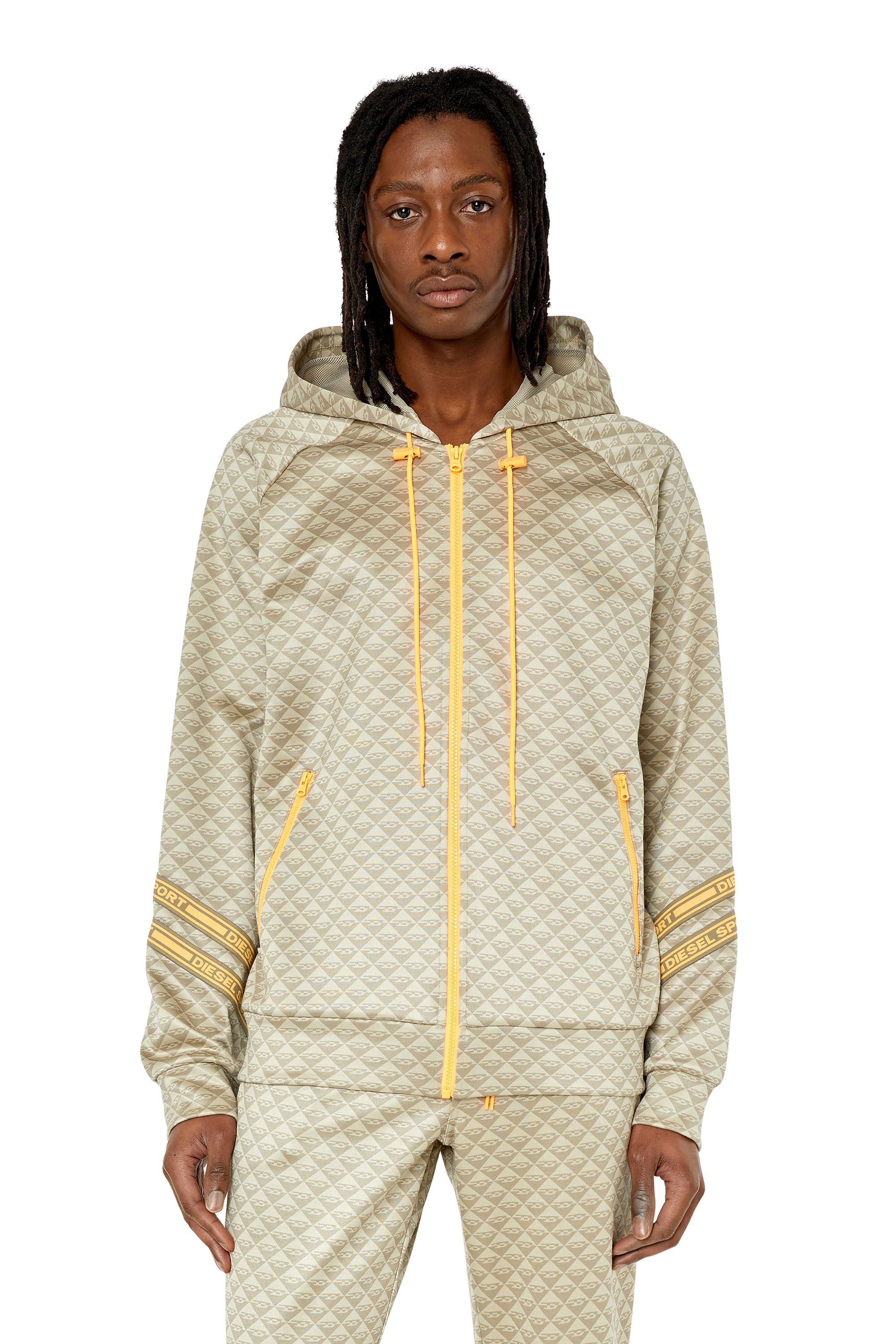 Diesel - AMST-CORBAN-HT29, Male's Hooded monogram jacket in Military Green - 3