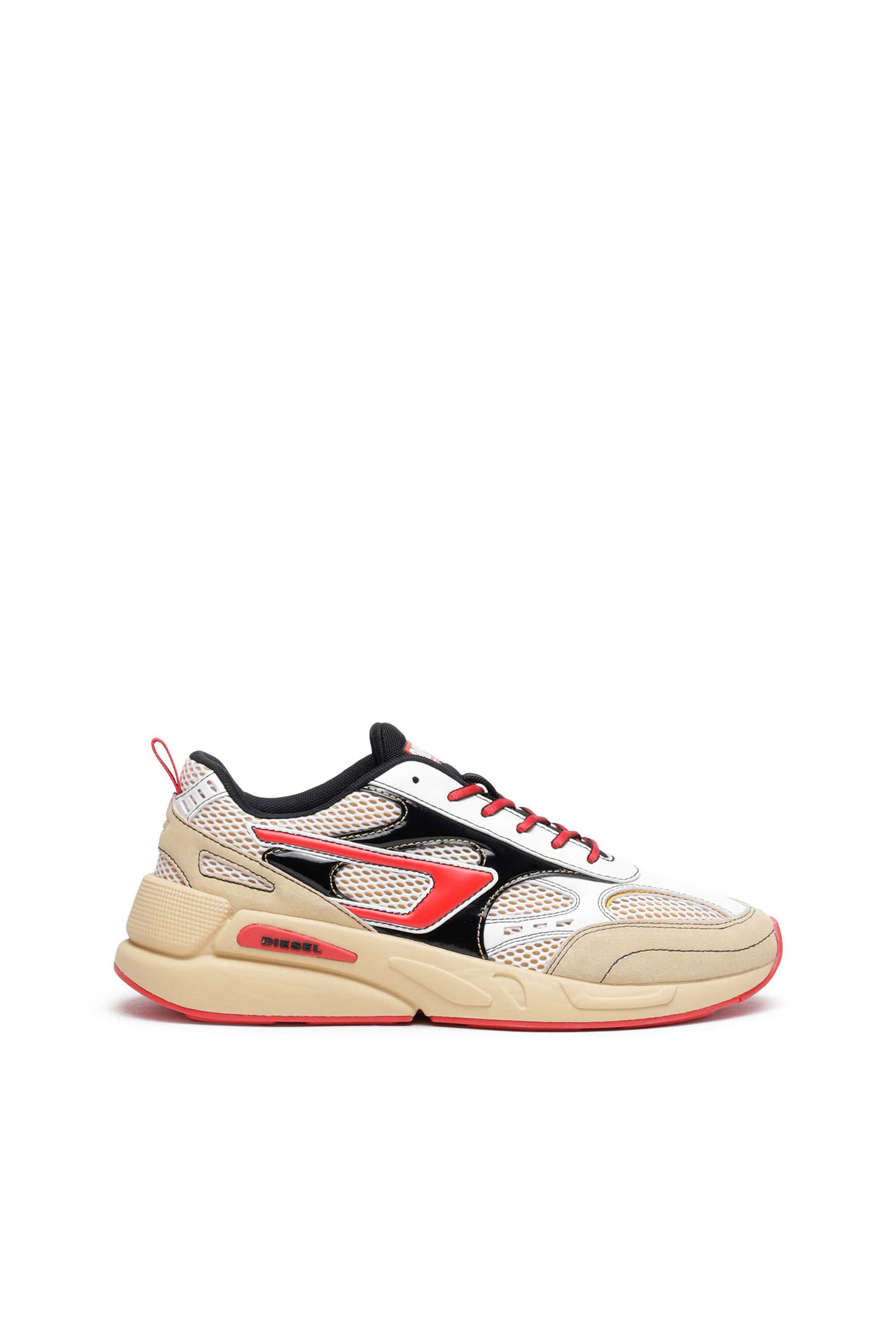 Diesel - S-SERENDIPITY SPORT, Male's S-Serendipity Sport - Mesh and suede sneakers with patent overlays in Beige - 1
