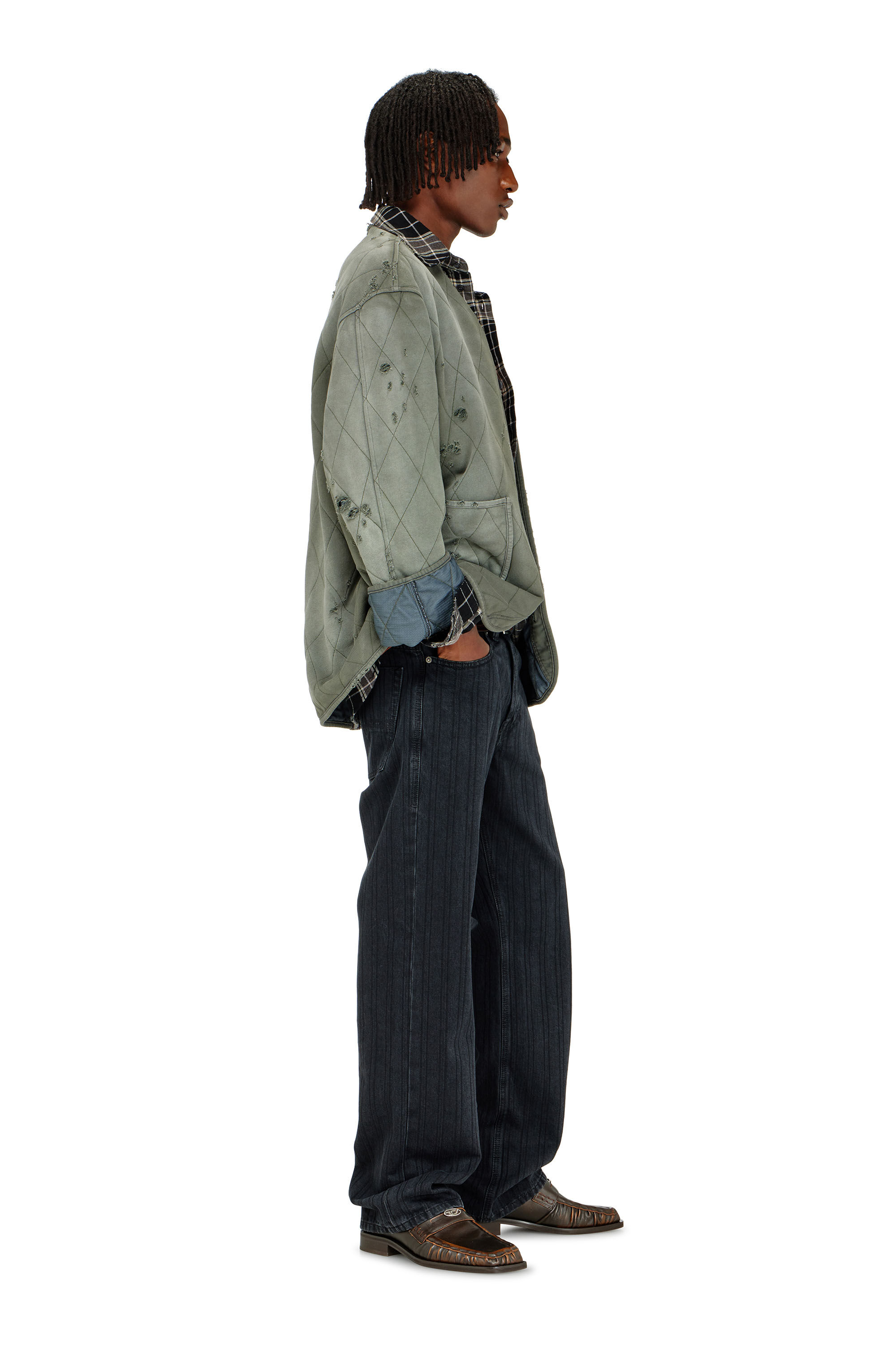 Diesel - Relaxed Jeans 1980 D-Eeper 09Q12 Homme, Noir/Gris fonc&eacute; - Image 2