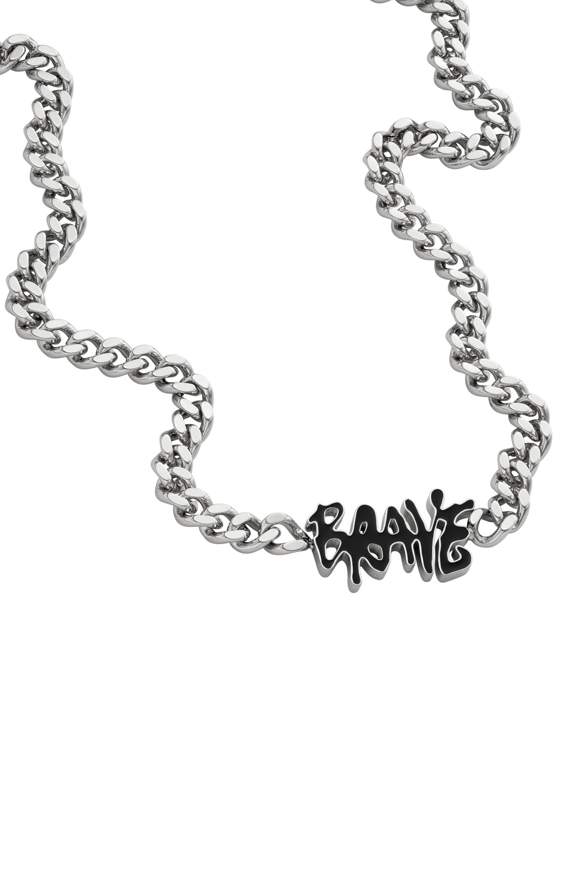 Diesel - DX1467, Unisex's Stainless steel chain necklace in Silver/Black - 1
