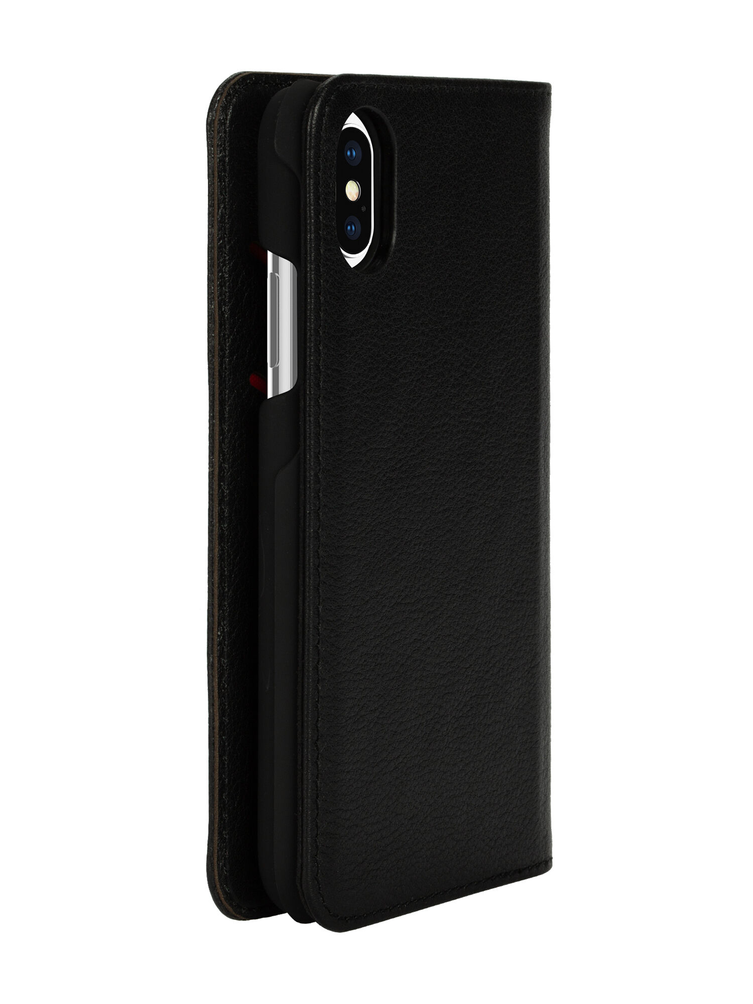 Diesel - DIESEL 2-IN-1 FOLIO CASE FOR IPHONE XS & IPHONE X, Coque en cuir noir avec imprimé logo, iPhone XS & X Mixte in Noir - 6