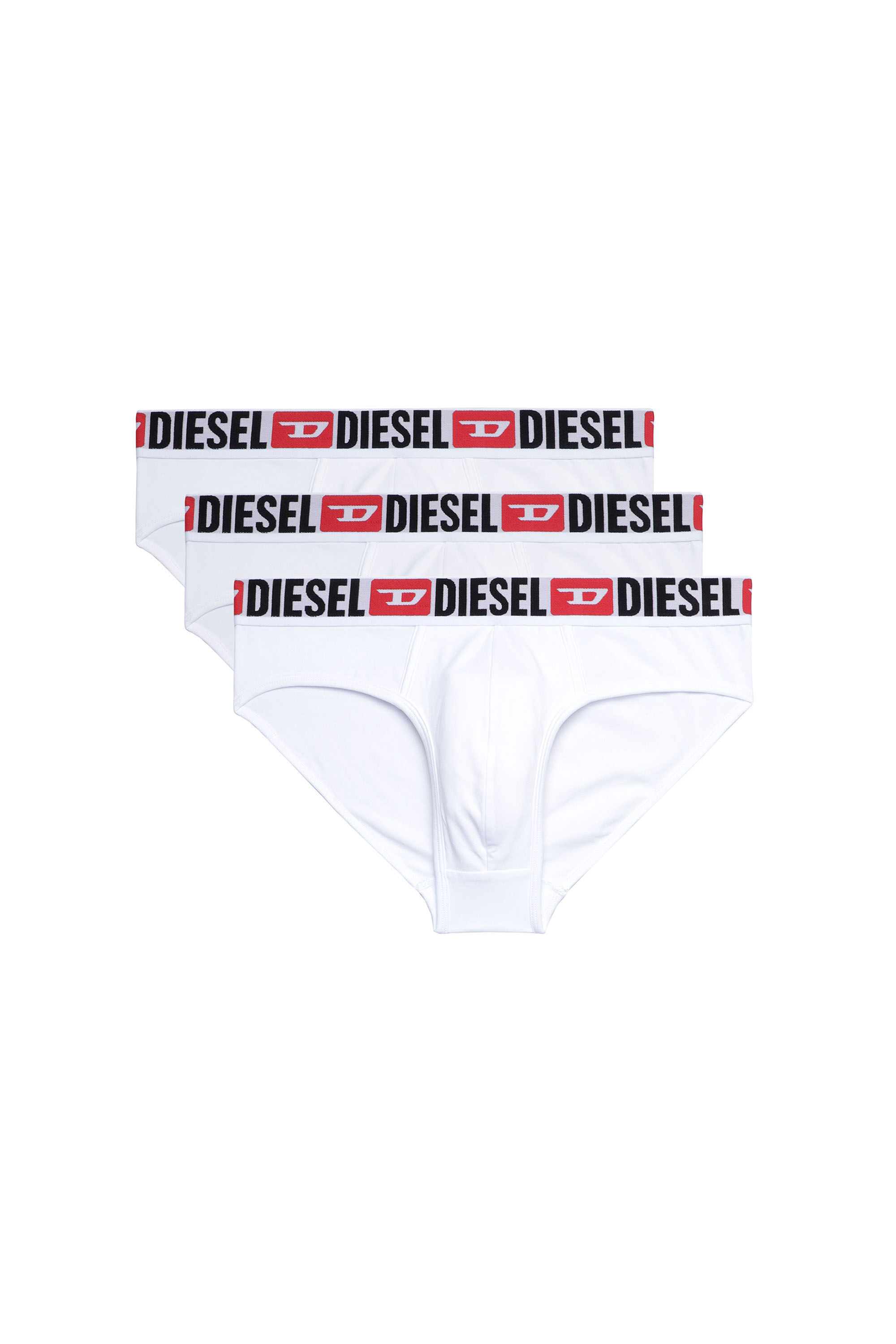 Diesel - UMBR-ANDRETHREEPACK, Man's Three-pack of solid-colour briefs in White - 1