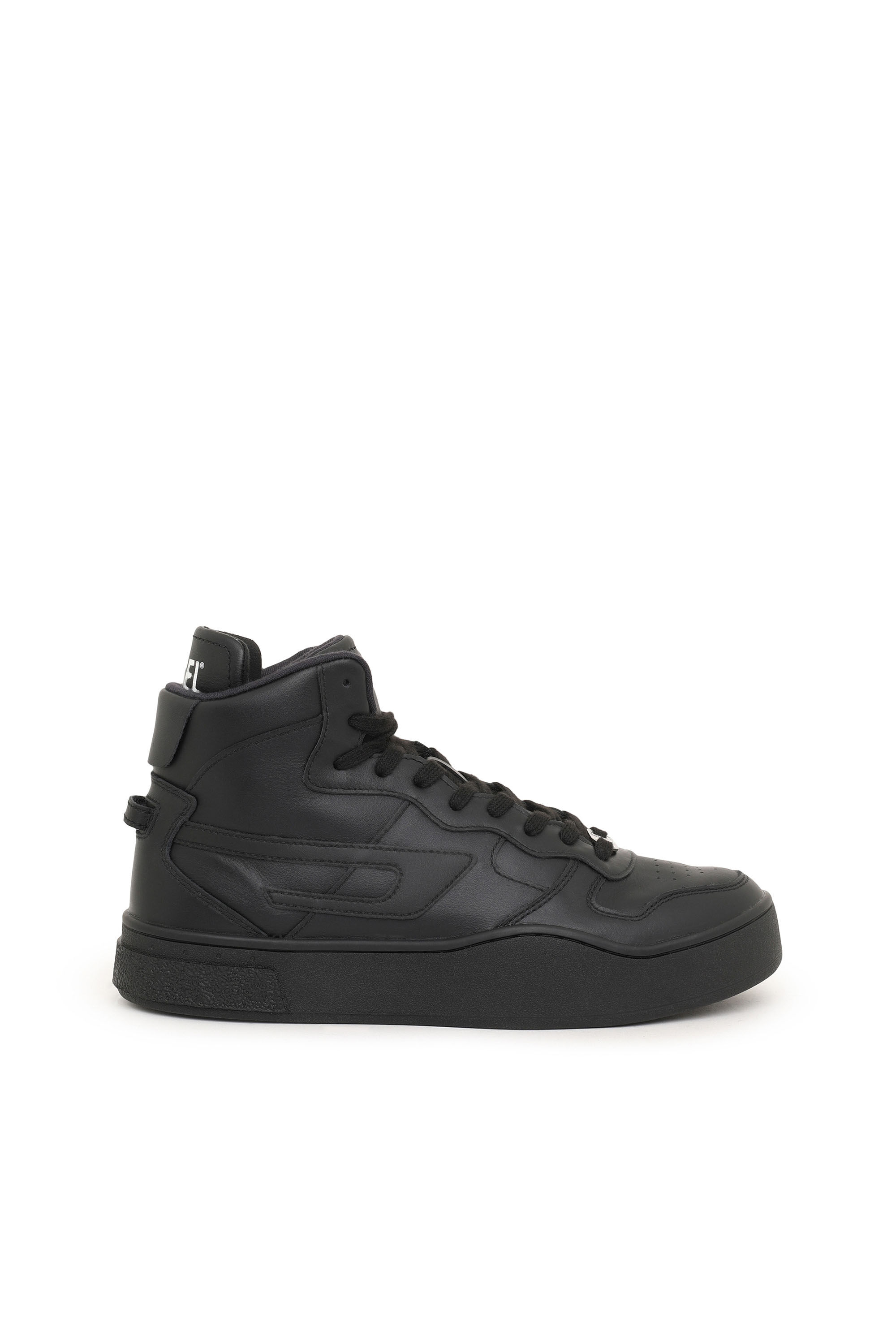 JISOKEI S-UKIYO MID Man: Leather high-top sneakers with D logo | Diesel