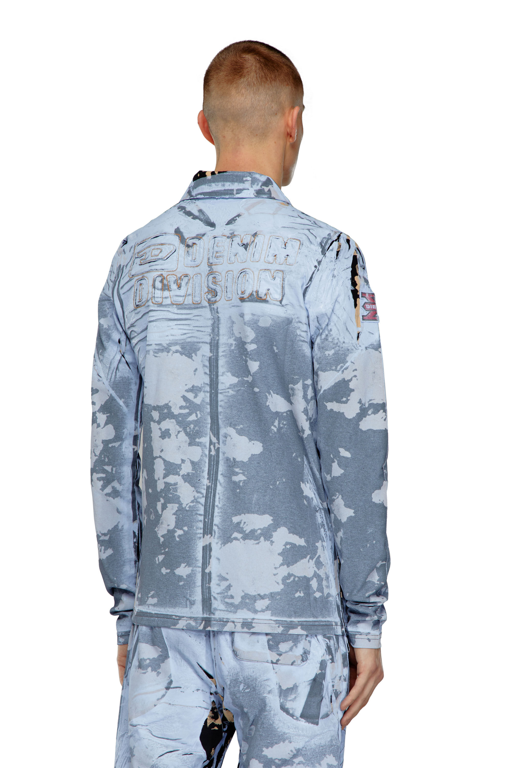 Diesel - S-CORSE-P1, Unisex's Zip shirt in coated jersey in Blue - 5