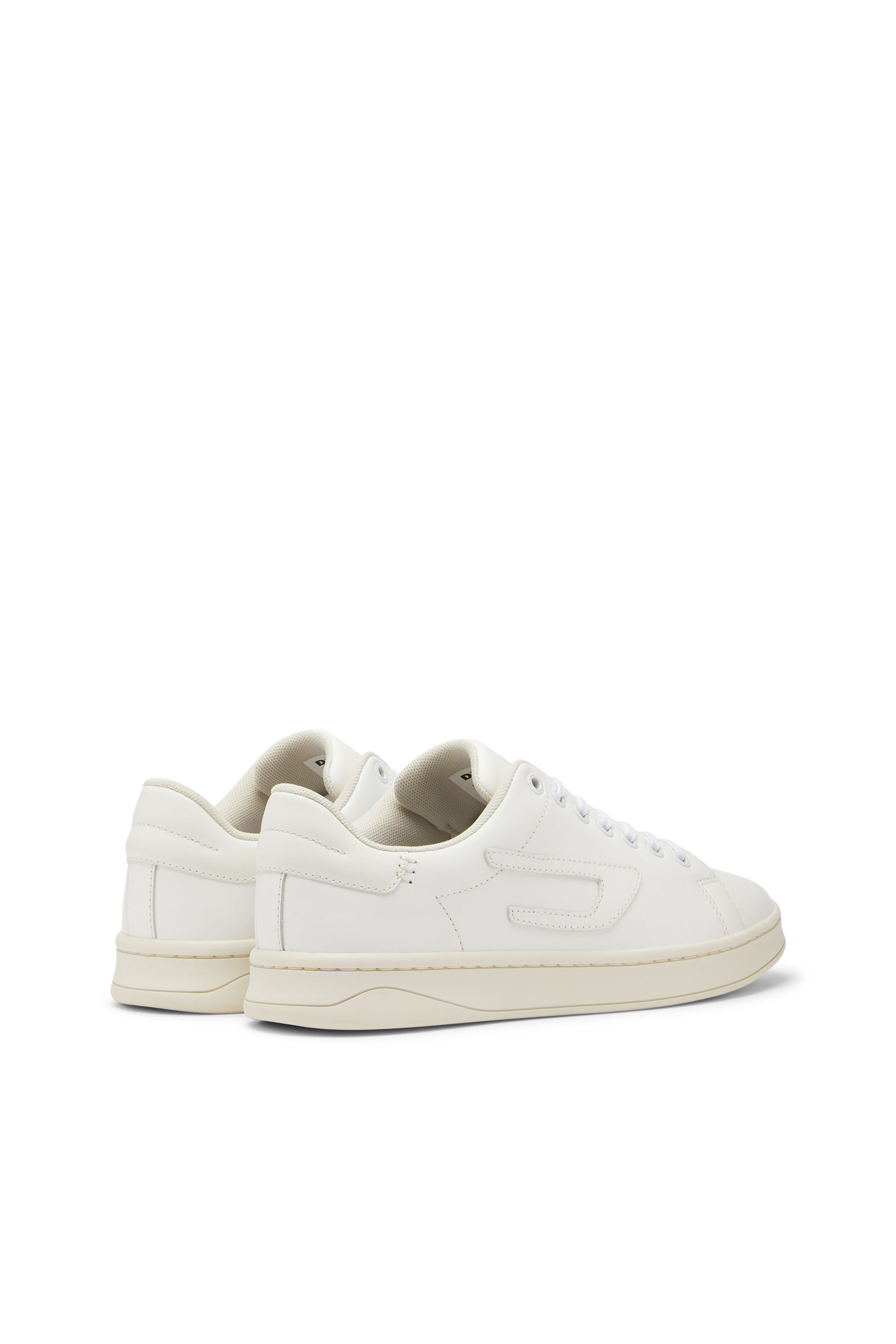 Diesel - S-ATHENE LOW W, Female's S-Athene Low-Low-top leather sneakers with D patch in White - 3