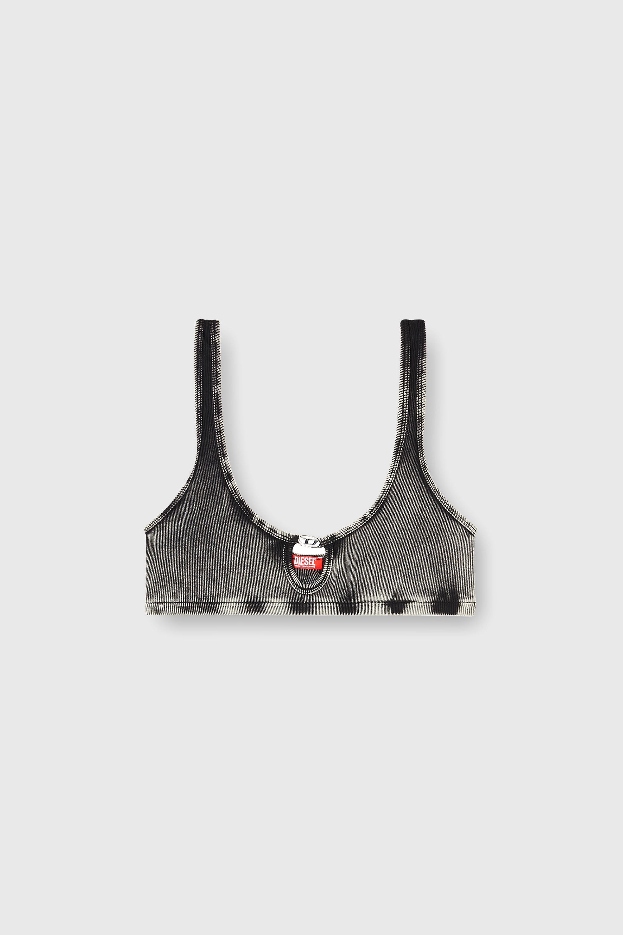 Diesel - FLORENCE-DNM, Woman's Bralette cotton rib with jewel Oval D in Grey - 6