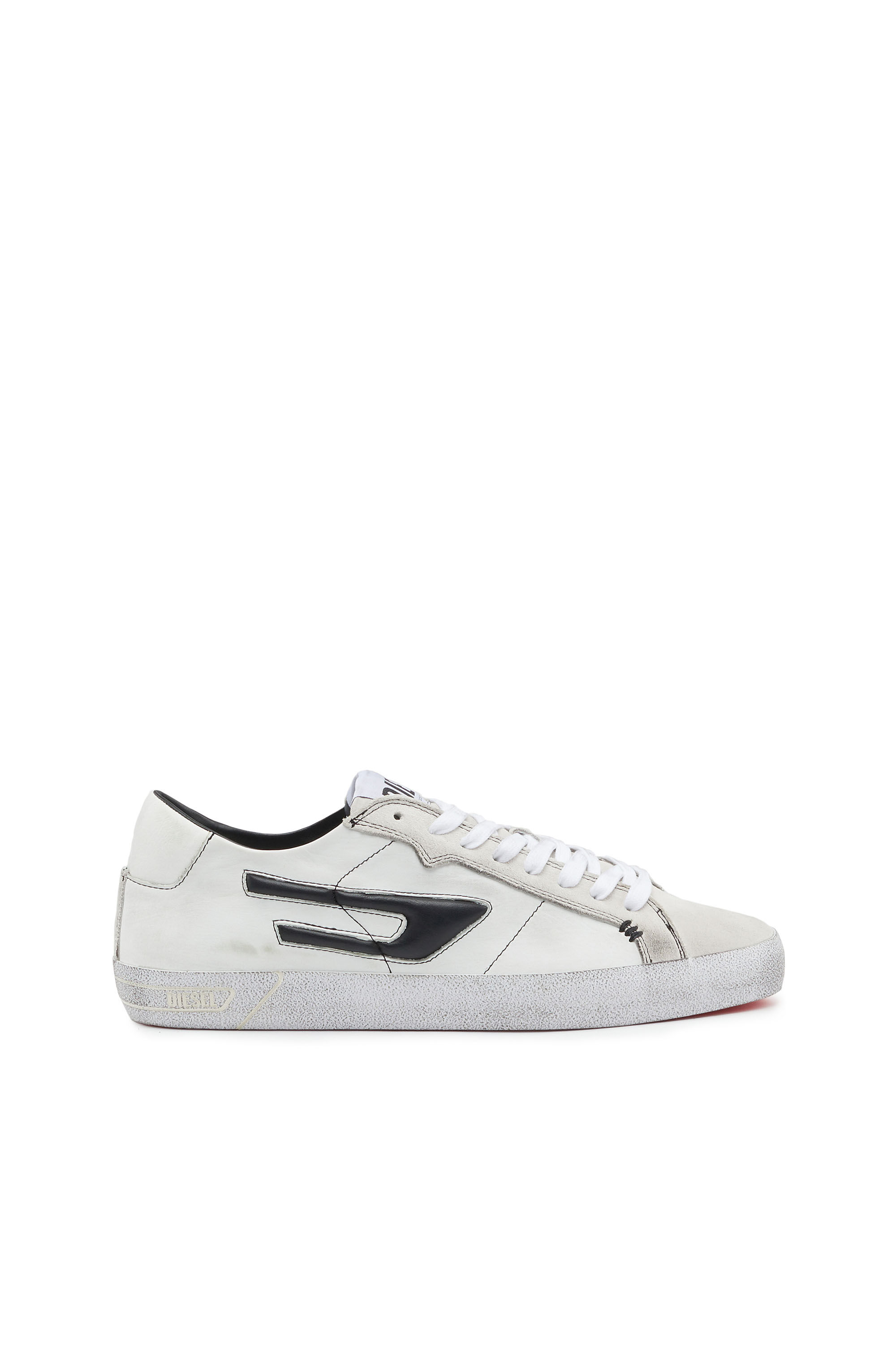 Diesel - S-LEROJI LOW, Male's S-Leroji Low - Low-top leather sneakers with D logo in White - 1