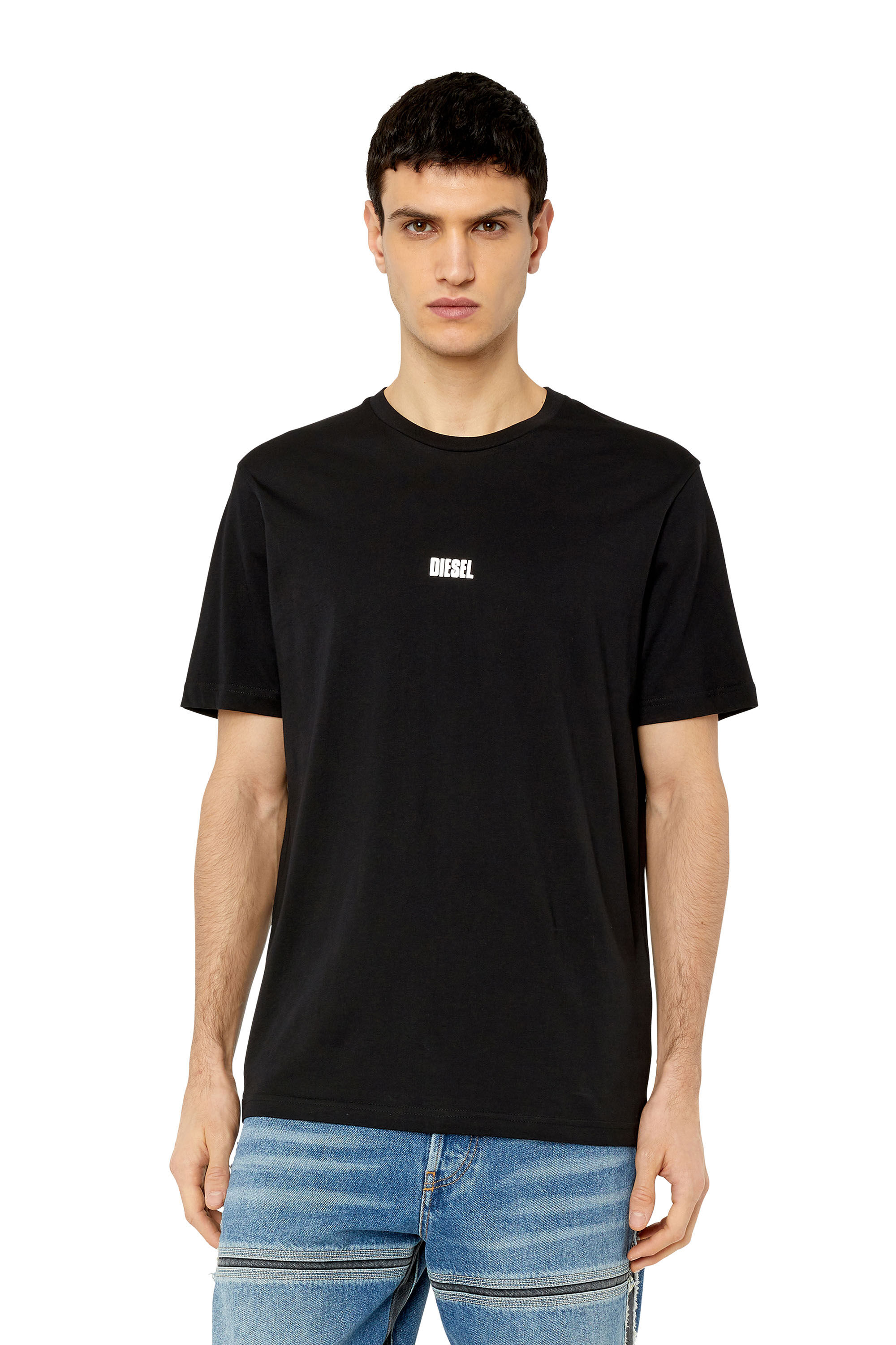 Diesel - T-JUST-G23, Male's T-shirt with puff Diesel logo in Black - 3