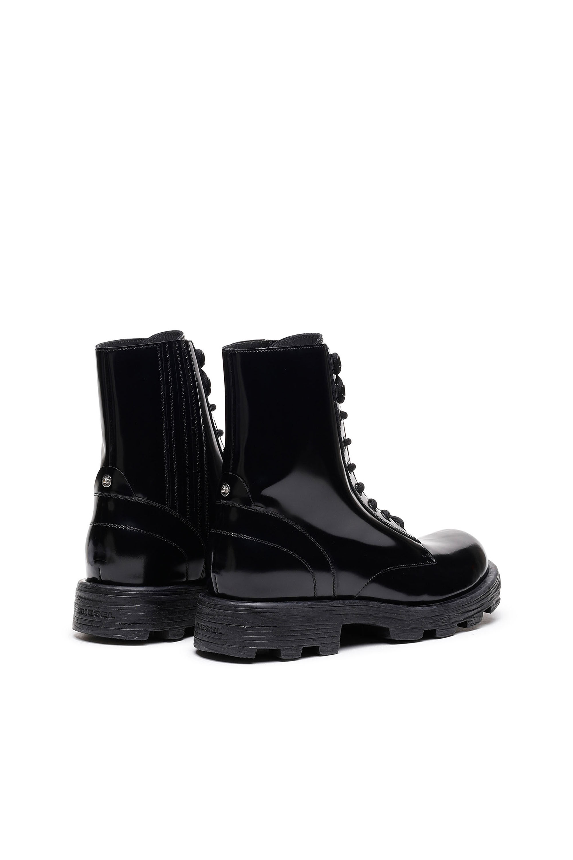 Diesel - D-HAMMER BT, D-Hammer-Combat boots en cuir glacé Homme in Noir - 3
