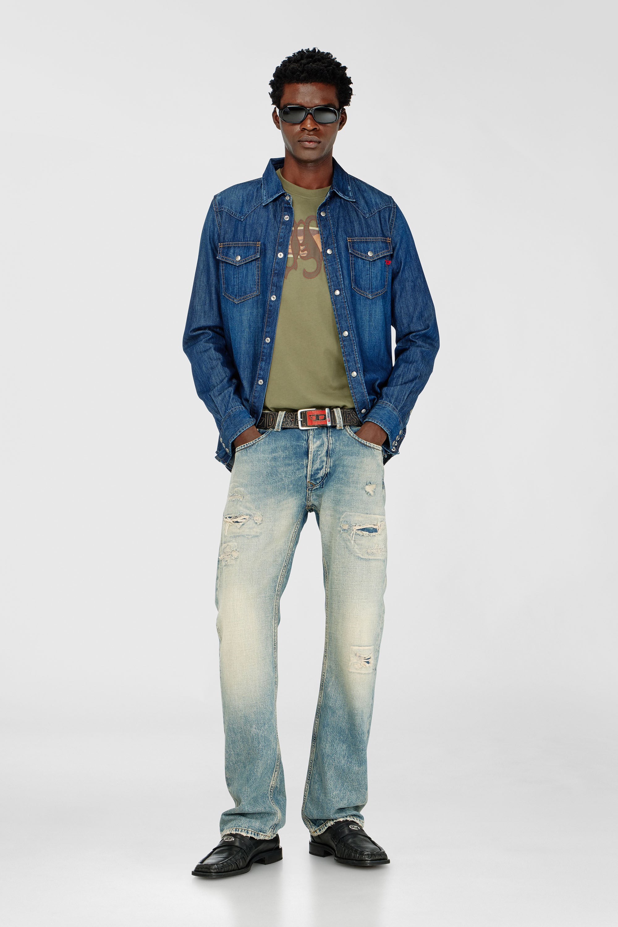 Diesel - D-VEGA, Sobrecamisa denim Hombre in Azul marino - 1