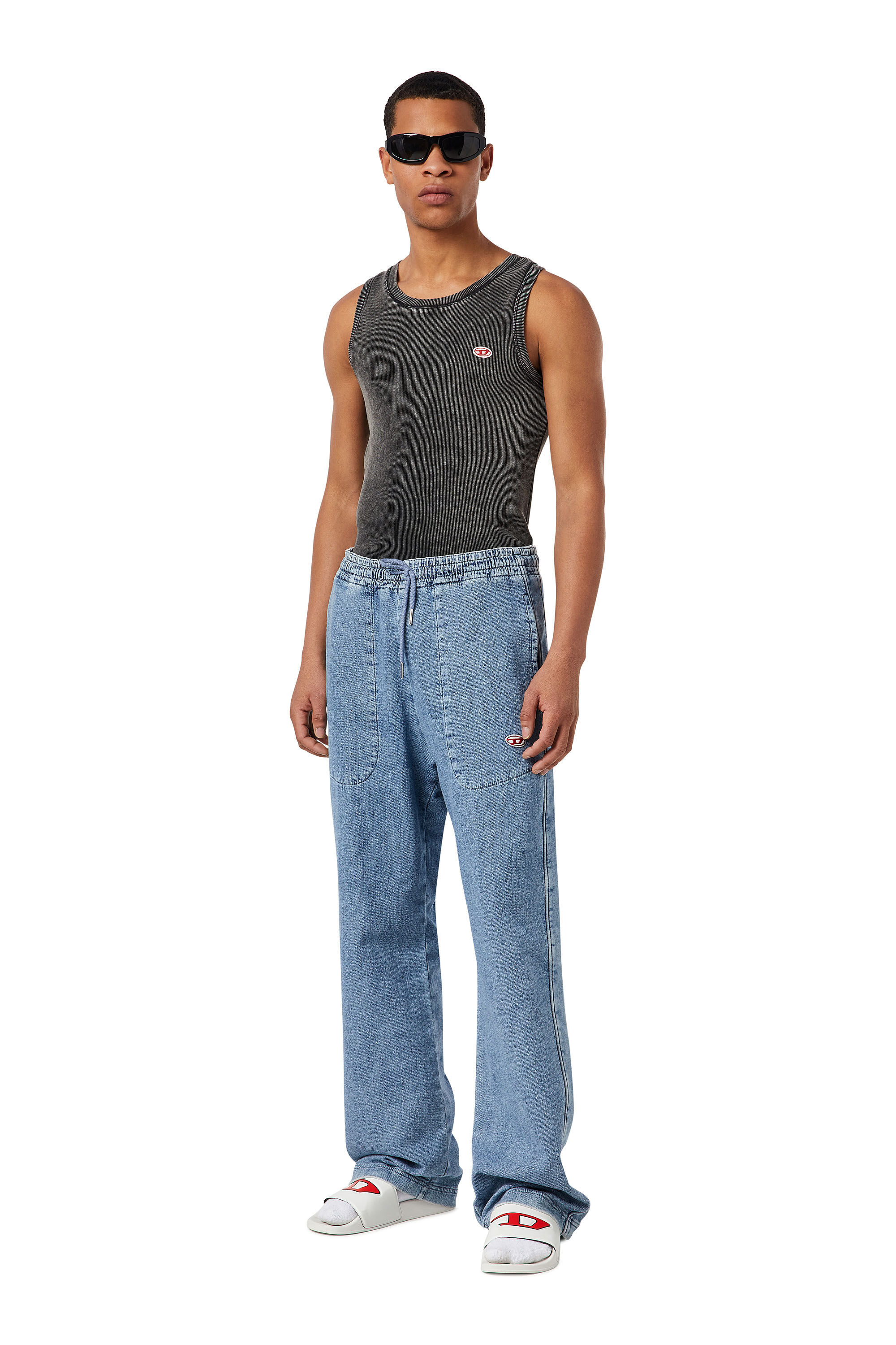 パンツ Diesel Straight D-Martians Track Denim D-MARTIANS TRACK DENIM Woman: Straight light blue Jeans | Diesel