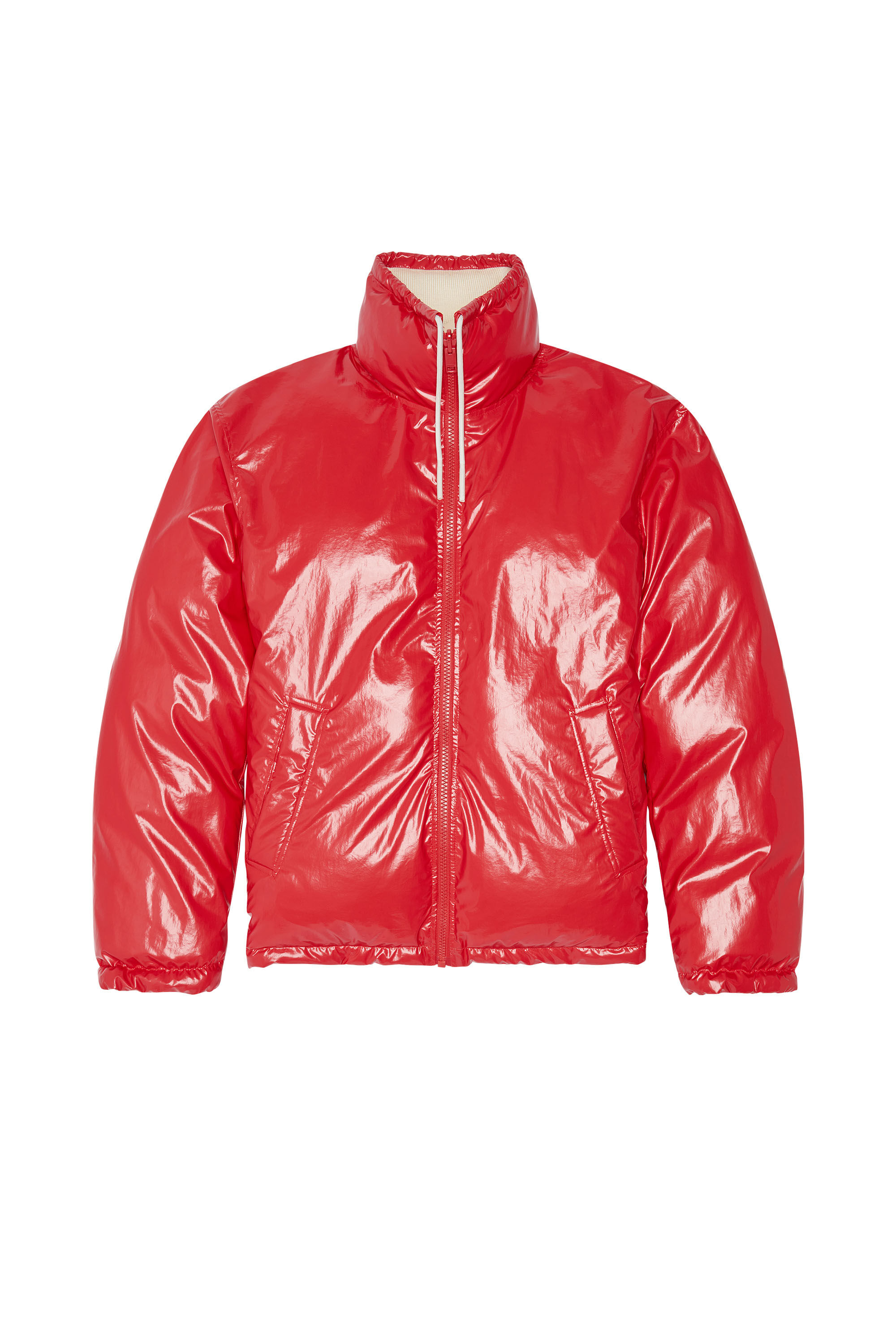 Diesel - W-JUPITER, Male's Oversized reversible logo puffer jacket in Red - 2