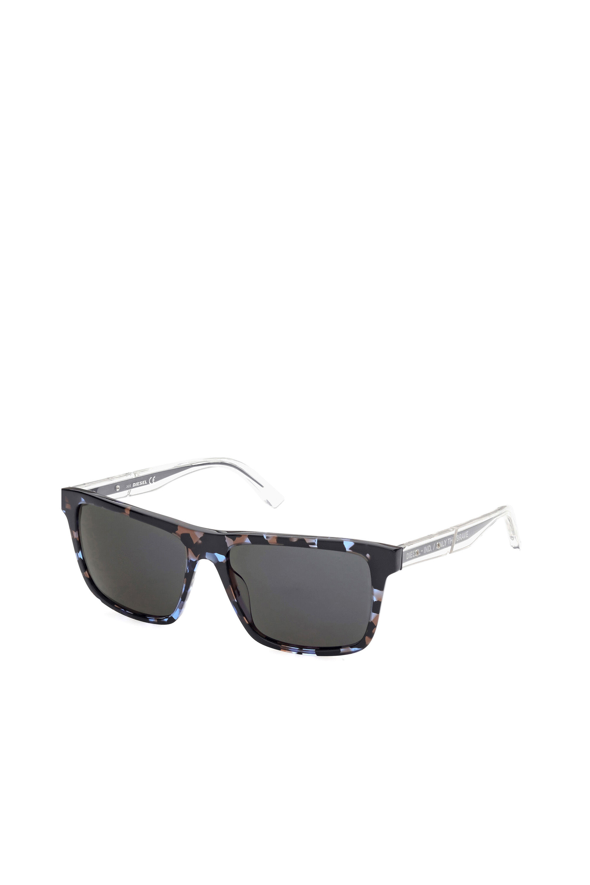 Diesel - DL0349, Man's Easy to wear sunglasses with crystal injected temples in Black/Blue - 2
