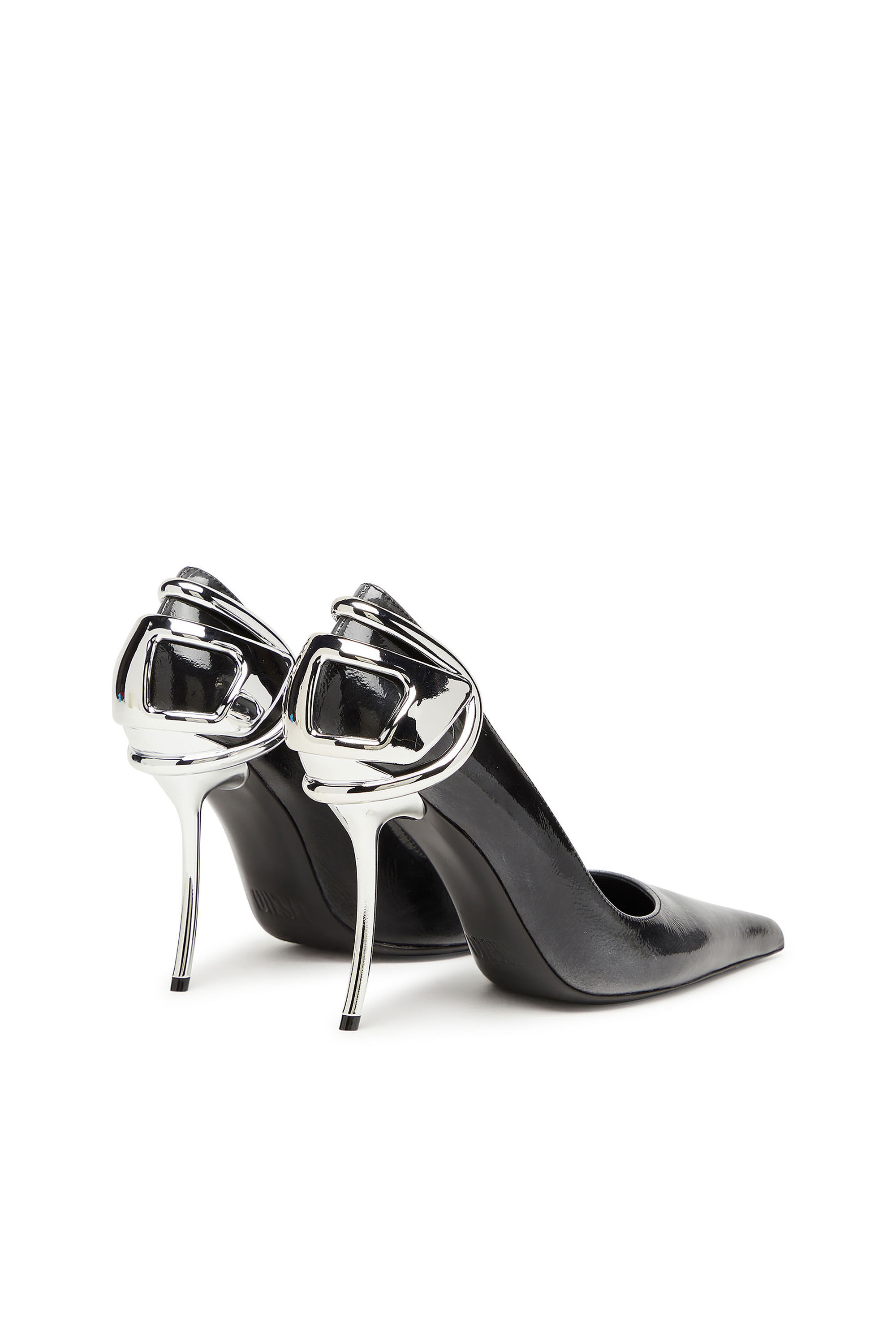 Women's D-Ten&Half-Pumps in patent pull-up leather | Black