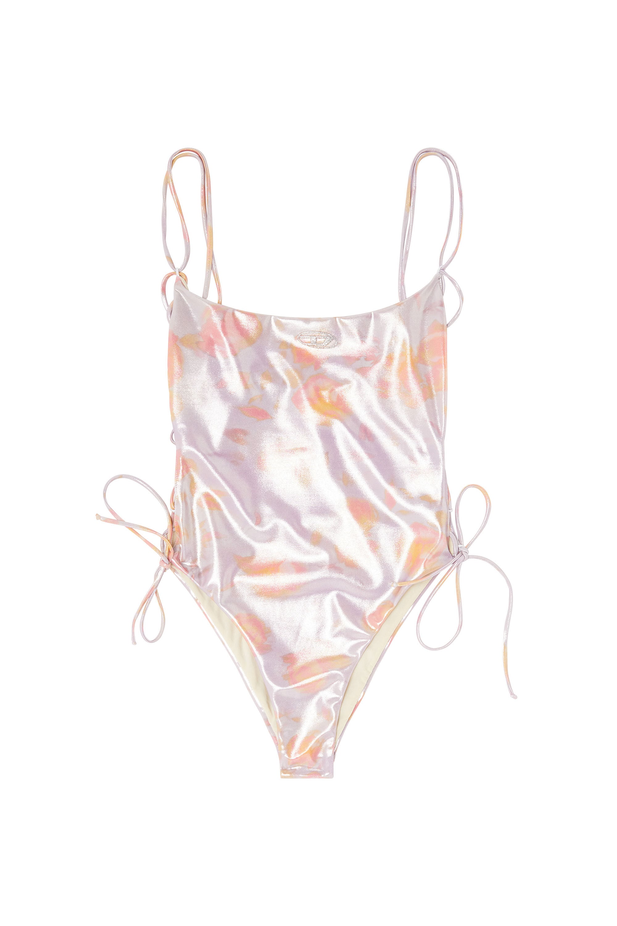 Diesel - REGAN-UTLT, Female's Floral metallic lace-up swimsuit in Lilac - 4