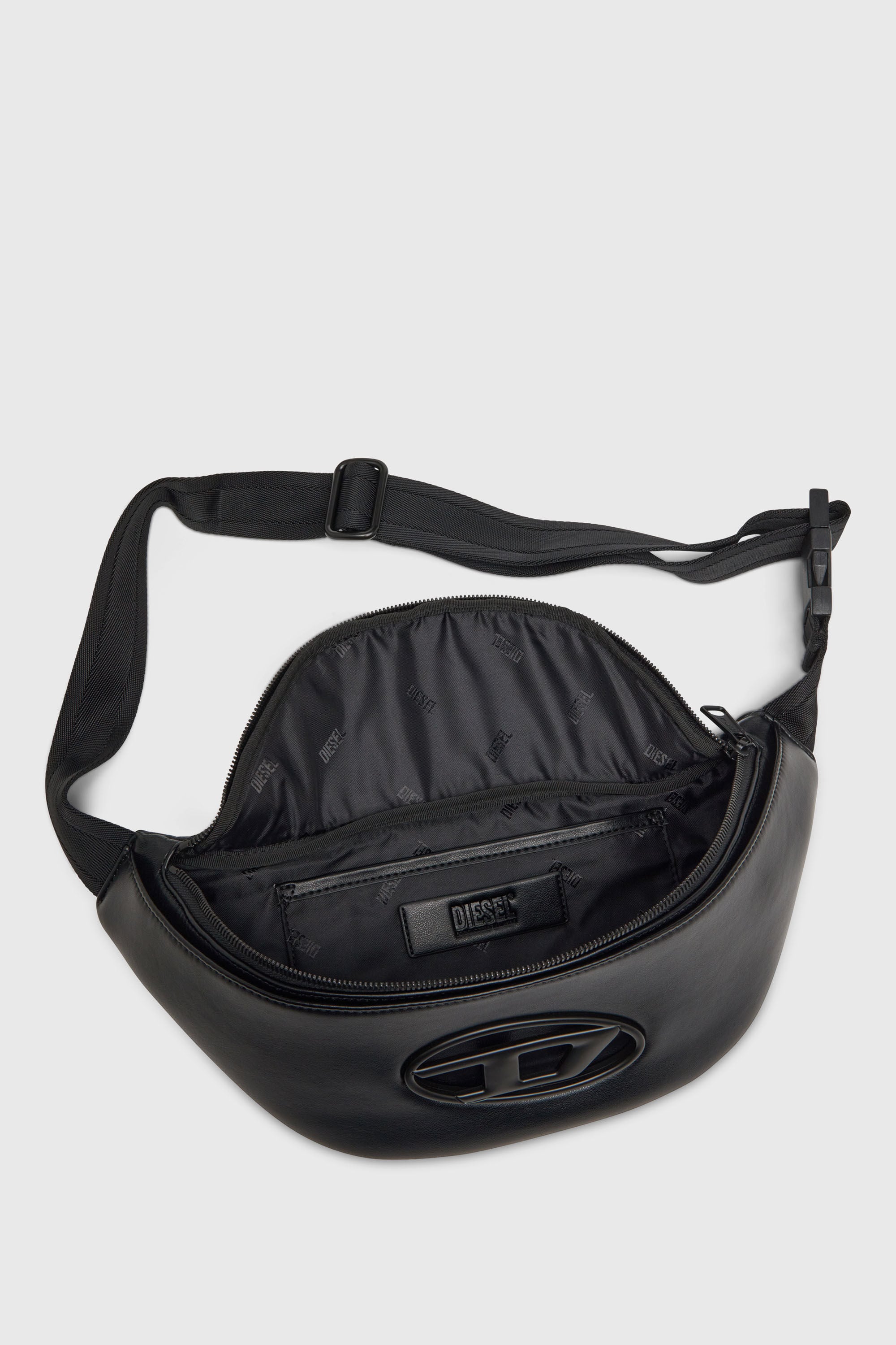 Diesel - HOLI-D BELT BAG M, Holi-D-Ri&ntilde;onera de poliuretano y neopreno Hombre in Negro - 3