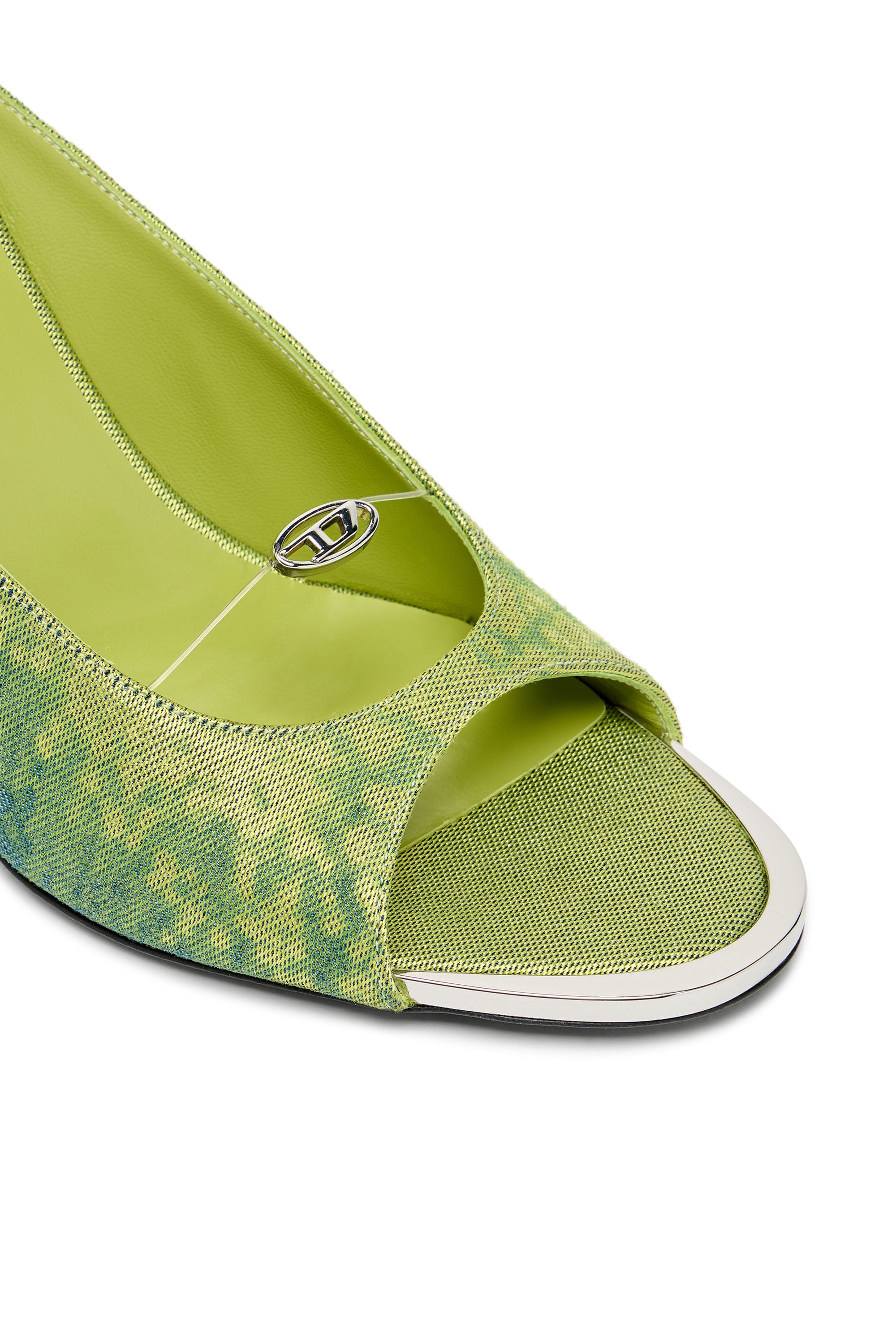 Women's D-Diam's-High denim mule with floating Oval D | Green