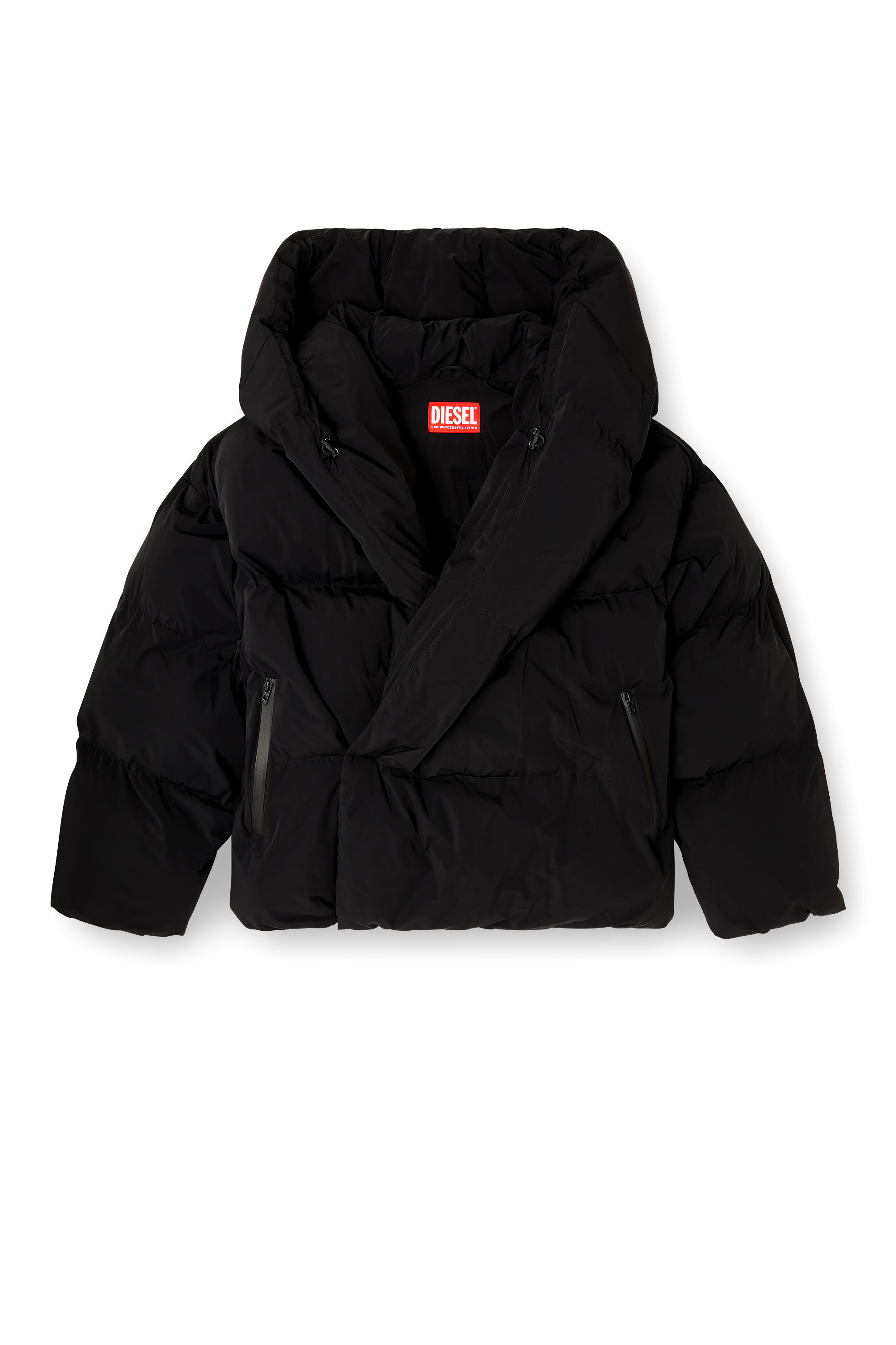 Diesel - J-SCOTTS-PADDED-A, Doudoune enveloppante en nylon stretch Homme in Noir - 2