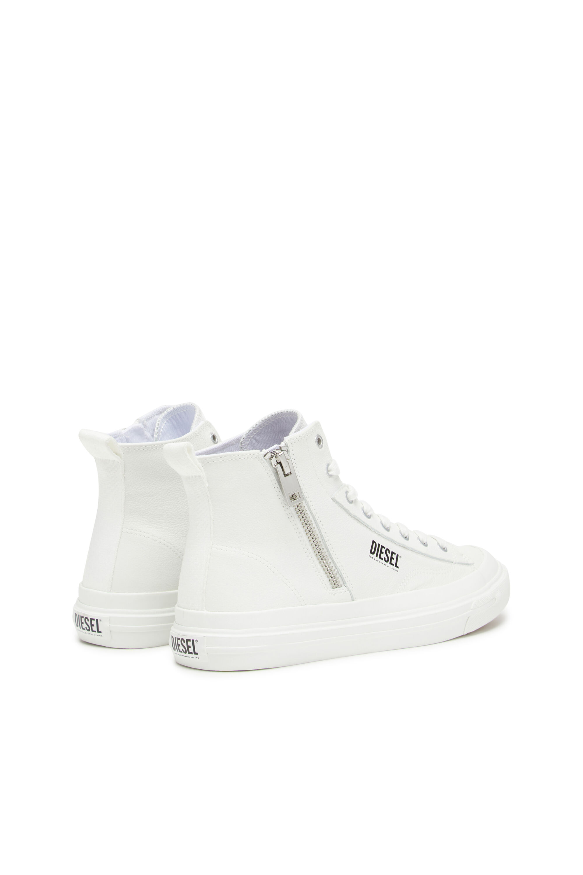 Diesel - S-ATHOS DV MID, Male's S-Athos Dv Mid - High-top sneakers with side zip in White - 3