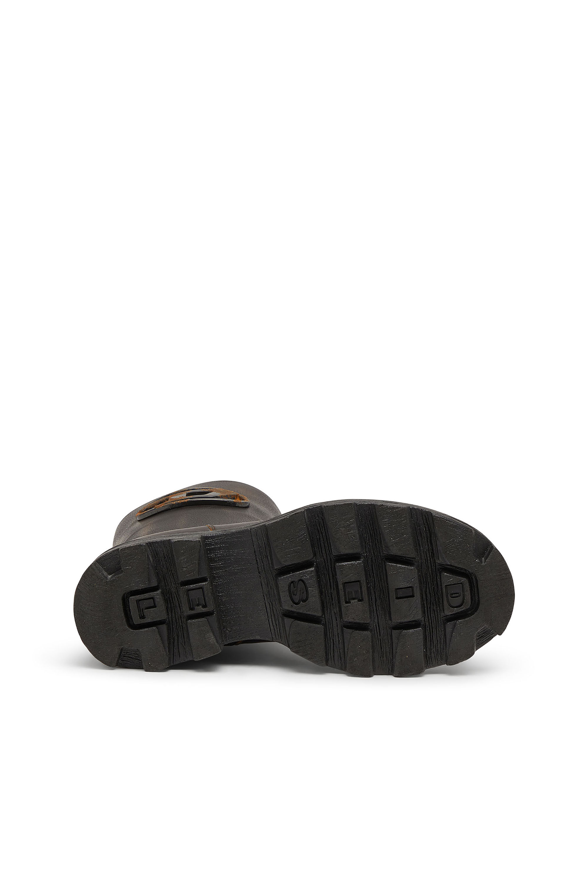 Women's D-Hammer-Cut-out leather boots with oxidised hardware