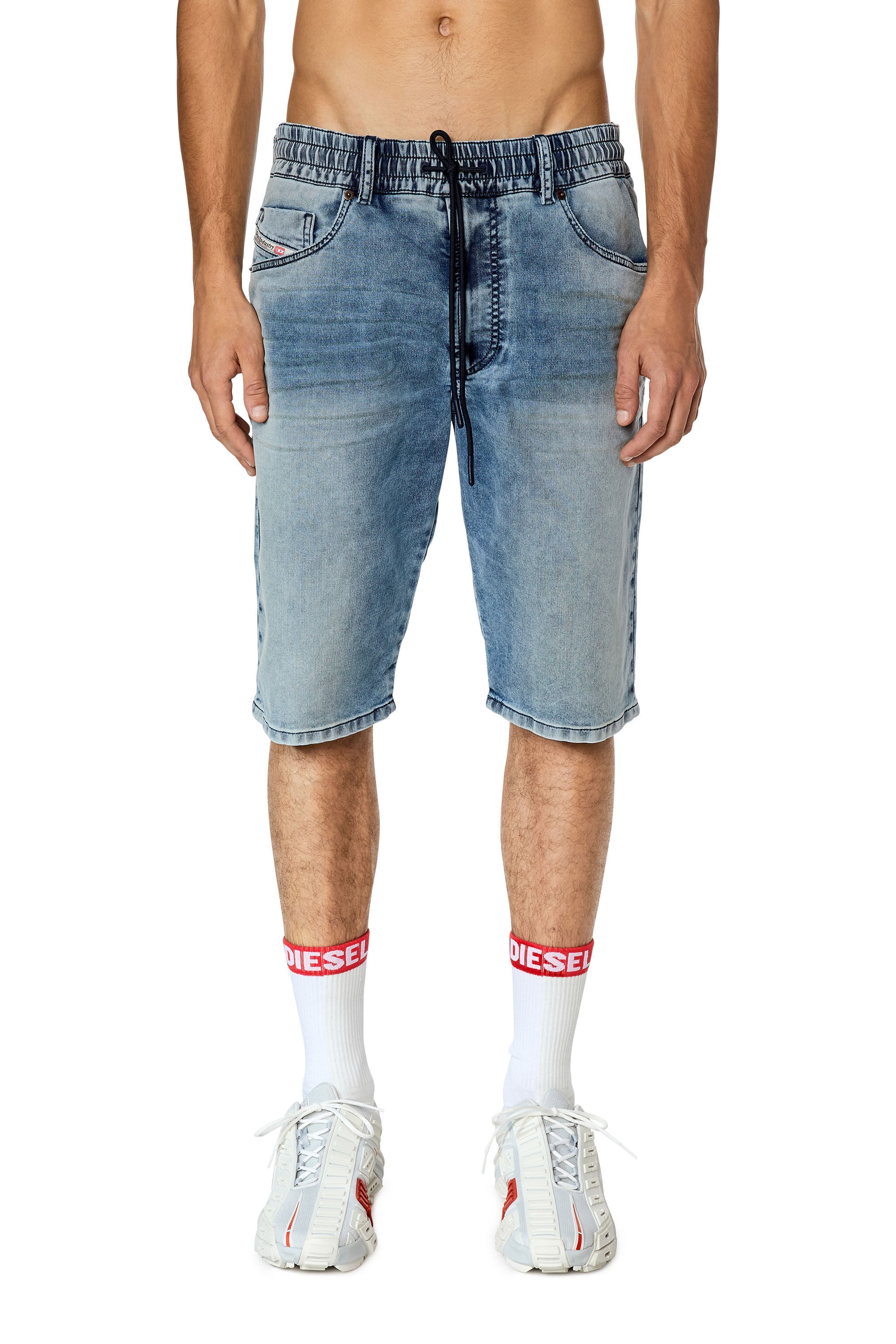 Diesel - D-KROOLEY-SHORT JOGG, Man's Shorts in JoggJeans in Medium blue - 3