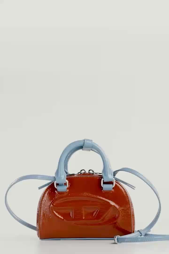 Women's 1DR Dome-Slim bowling bag with naplak effect | Brown | Diesel