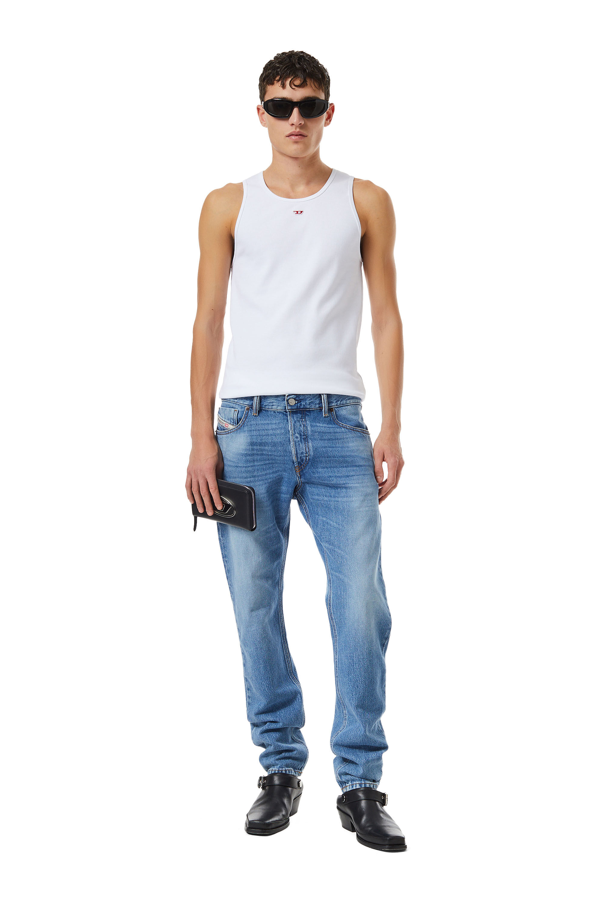 Diesel - Straight Jeans 1995 D-Sark 09C15, Male's Straight Jeans - 1995 D-Sark in Light Blue - 1