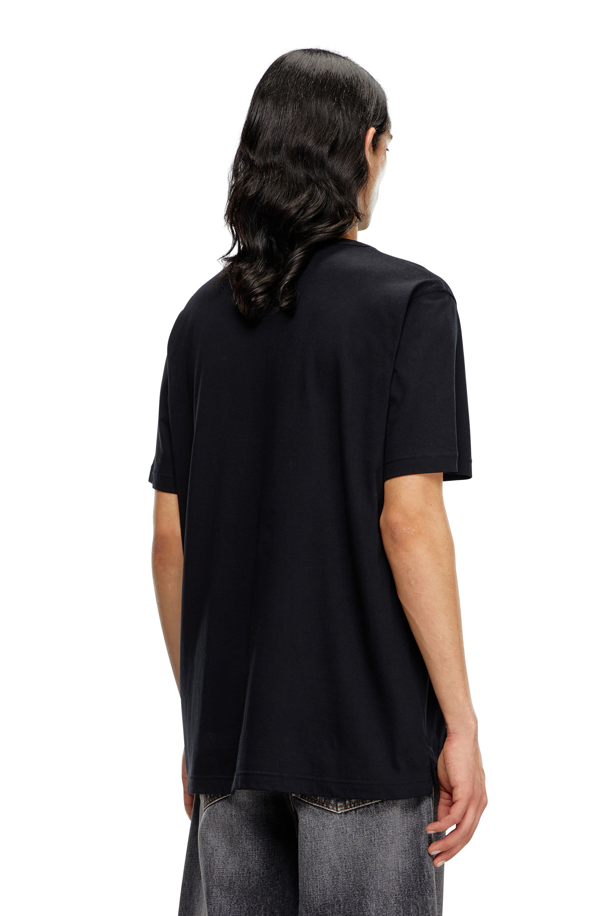 Diesel - T-JUST-OD, Male's T-shirt with injection moulded logo in Black - 4