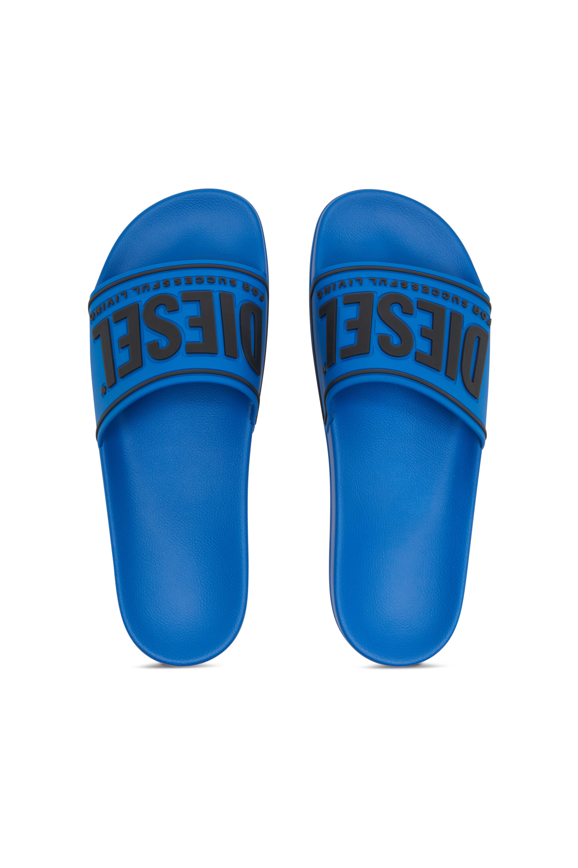◆DIESEL◆ SA Mayemi Slide Blue Y02801P4441H5215 Y02801P4441 Women's Sa-Slide D-Denim slides with embossed strap | Blue