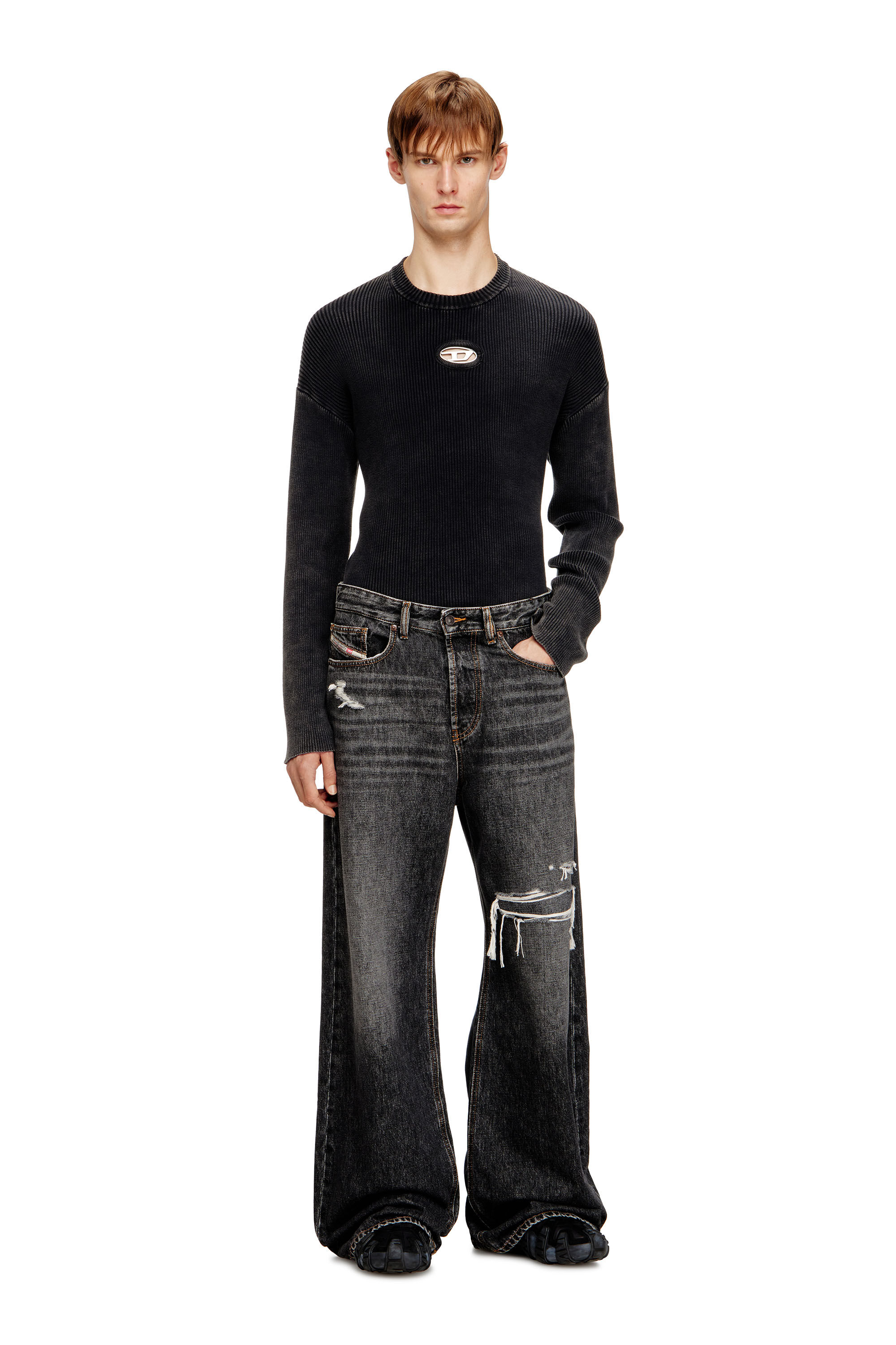Men's Relaxed Jeans | Black/Dark grey | Diesel D-Rise