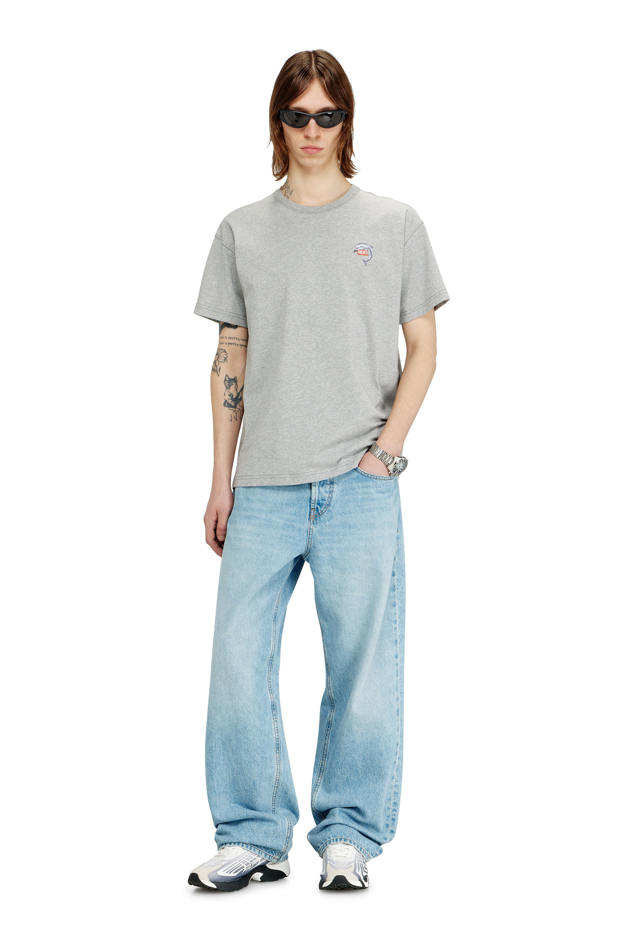 Diesel - T-NORM-DOLPHIN, T-shirt avec imprim&eacute; dauphin et logo Homme in ToBeDefined - 1