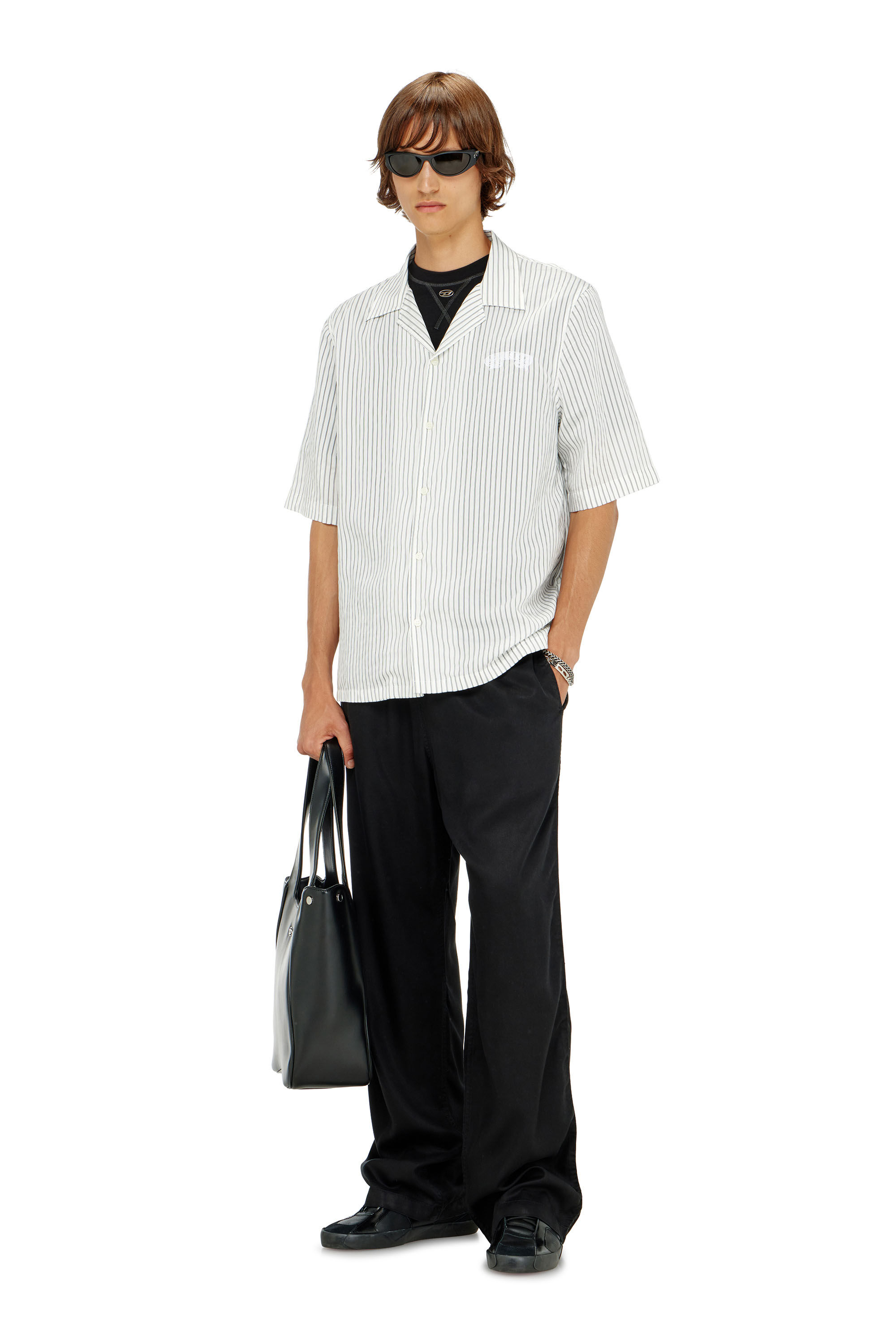 Men's Drawstring pants in faded twill | Black | Diesel US