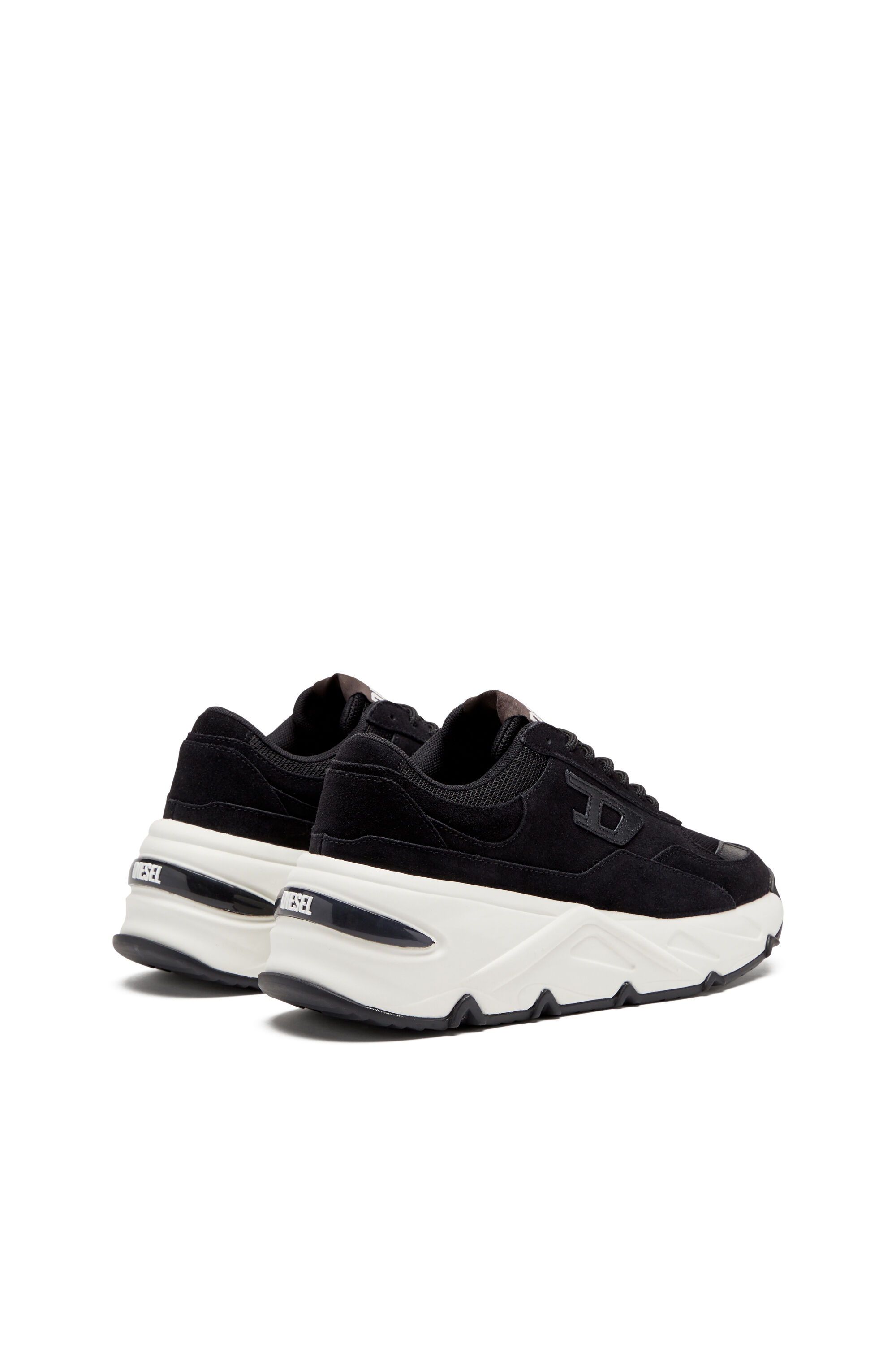 Diesel - S-SAVANNAH W, Woman's S-Savannah-Platform sneakers in suede and mesh in Black - 3