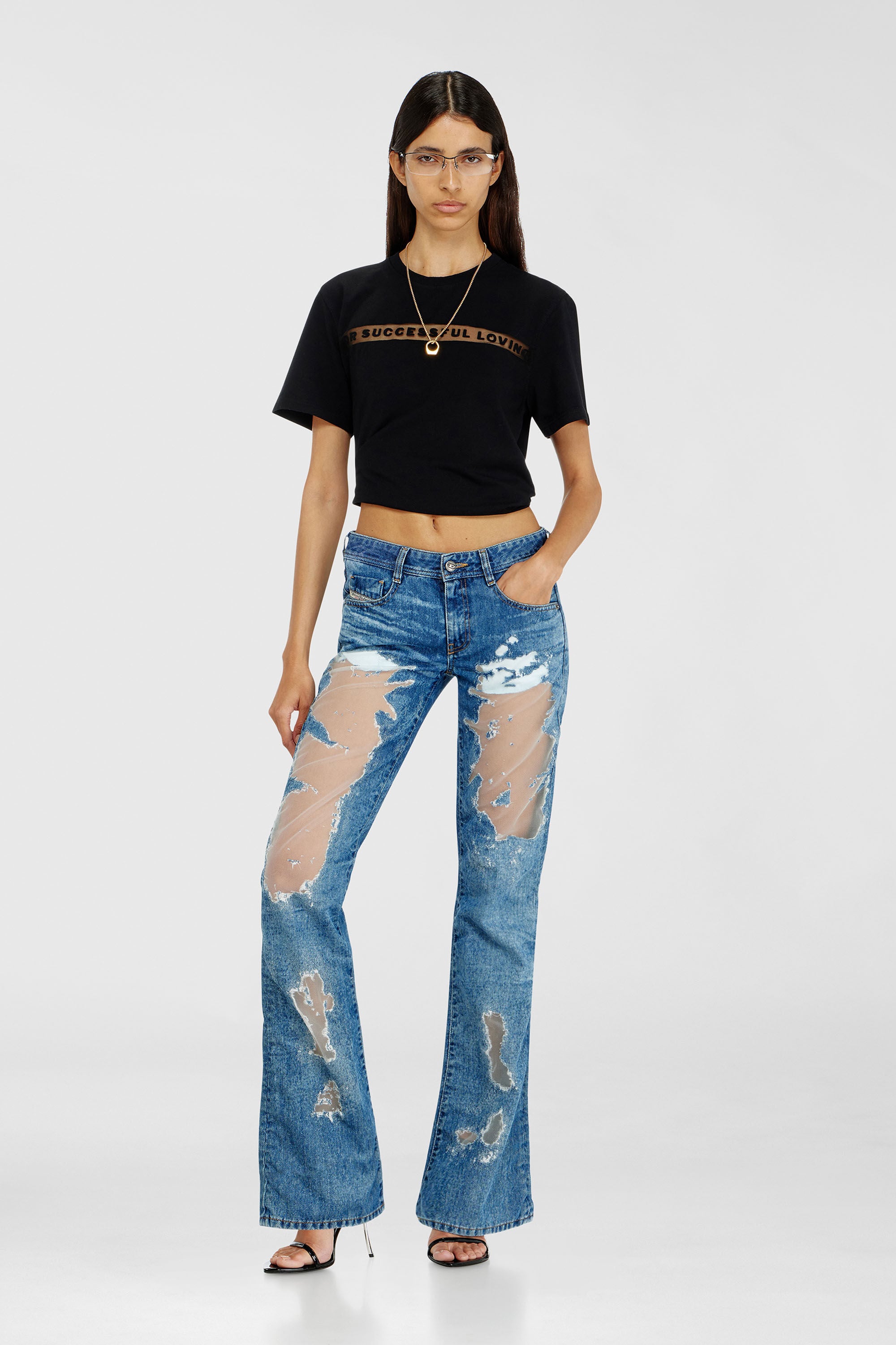 Women's T-shirt with For Successful Loving logo | Black | Diesel