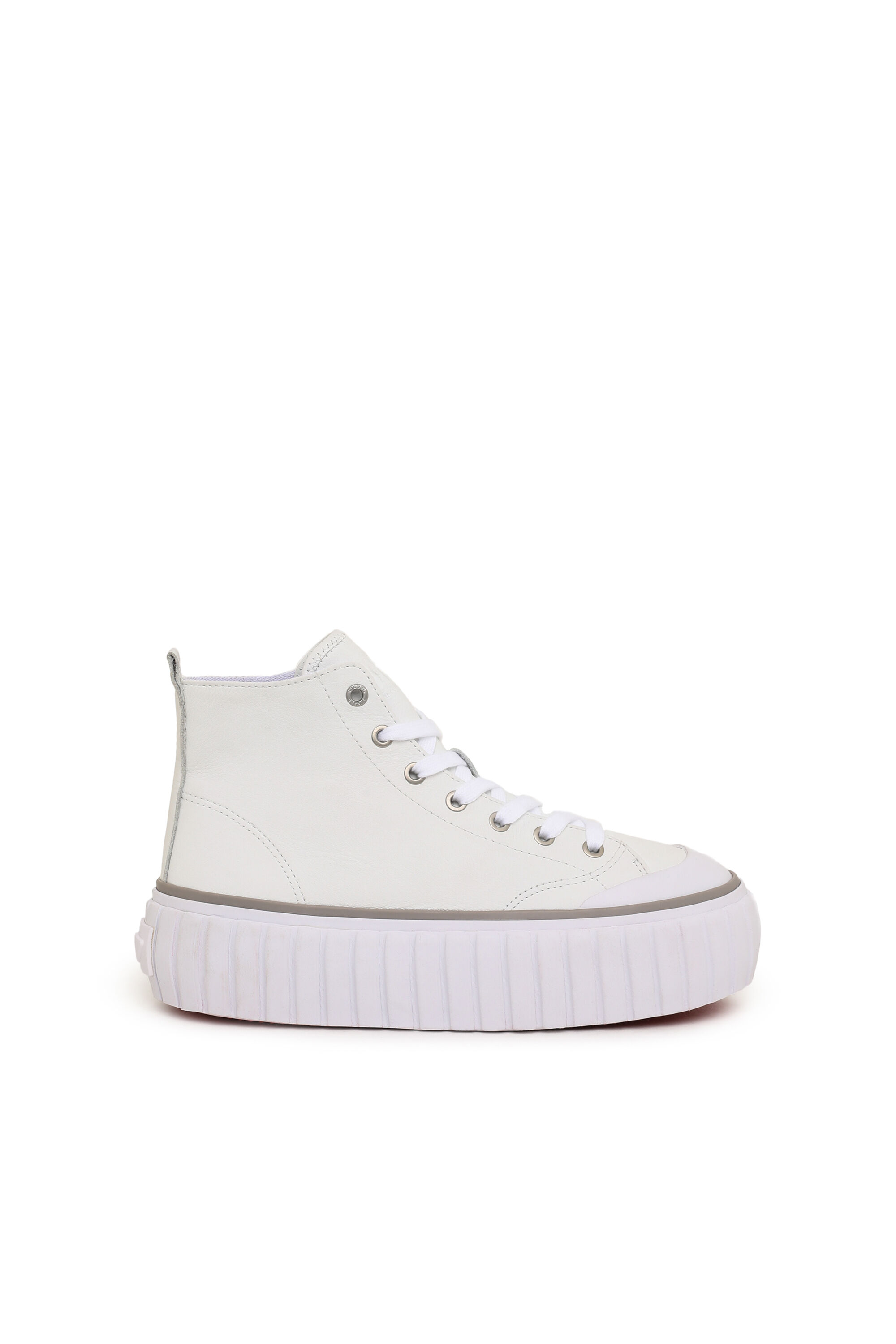 Diesel - S-HANAMI MID W, Female's High-top flatform sneaker in leather in White - 1
