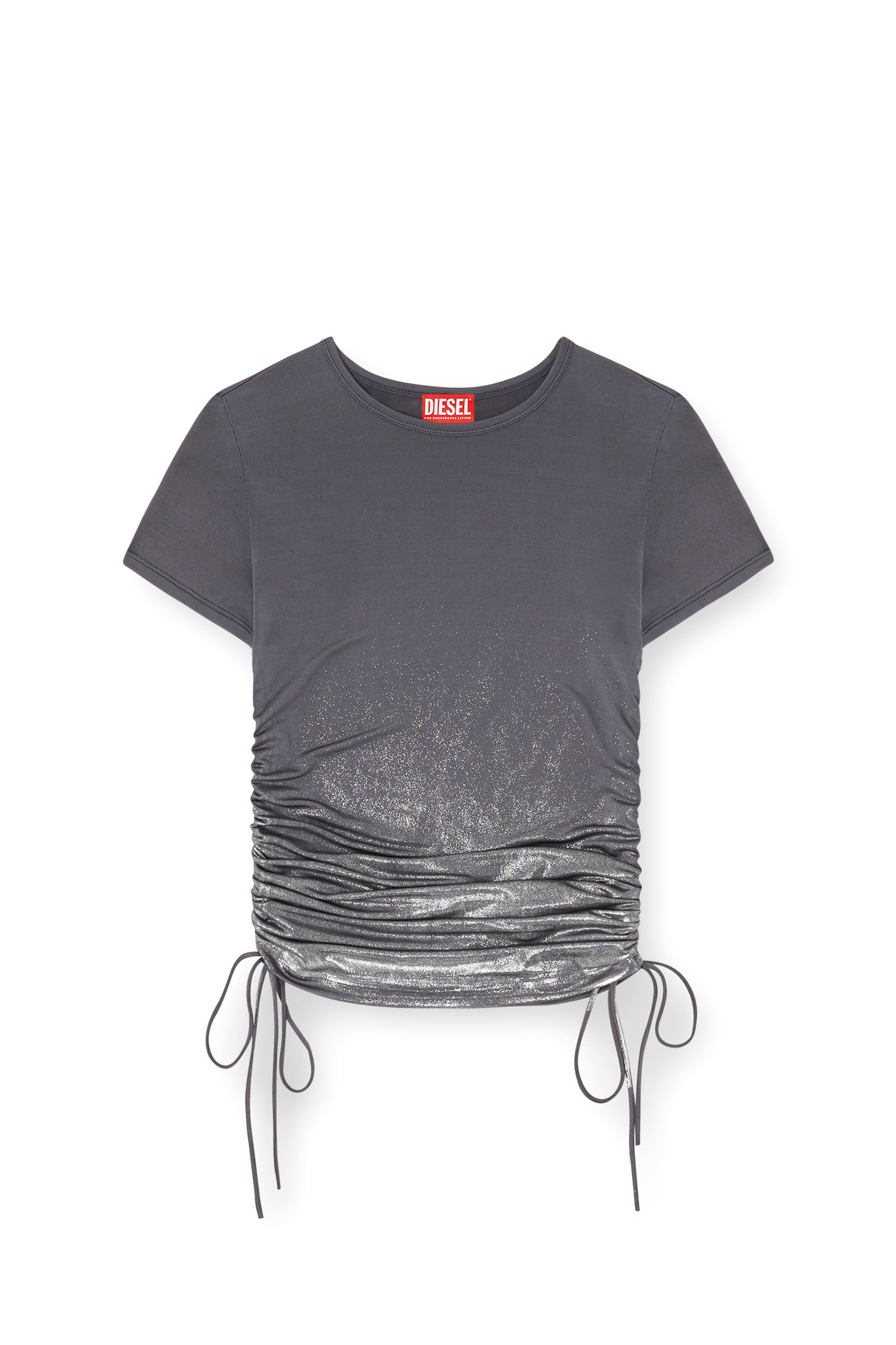 Diesel - T-REY, Female's Jersey top with drawstring sides in Grey - 2