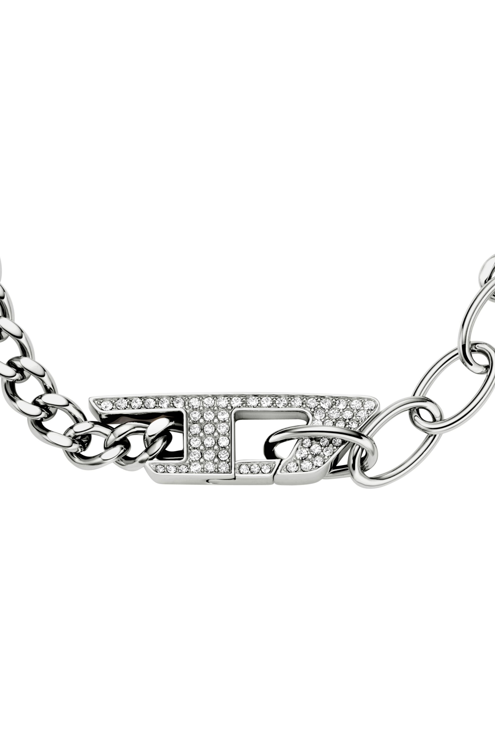 Women's Stainless steel glitz chain bracelet | Silver | Diesel
