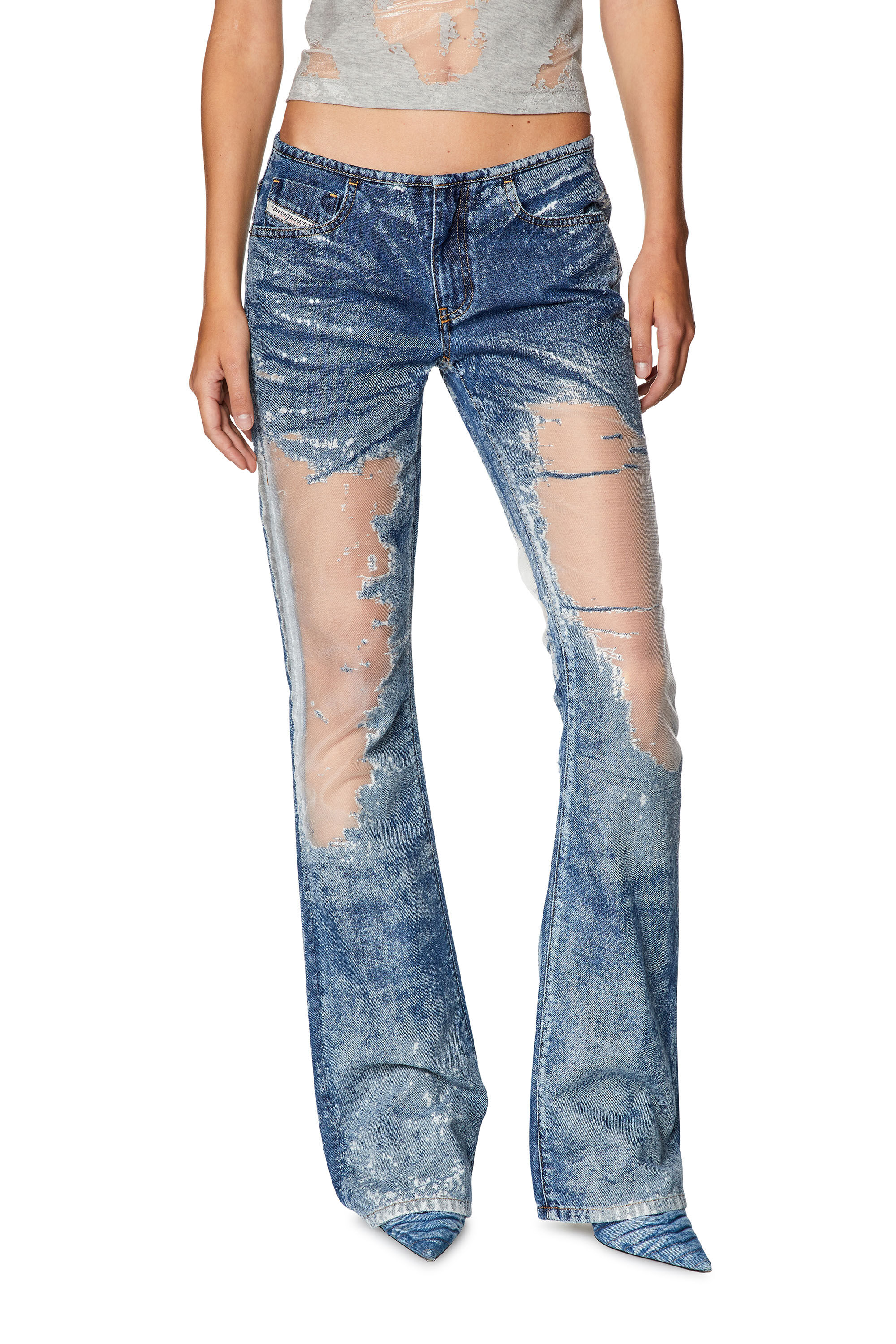 Diesel - Female's Bootcut and Flare Jeans D-Shark 068JH, Medium Blue - 3