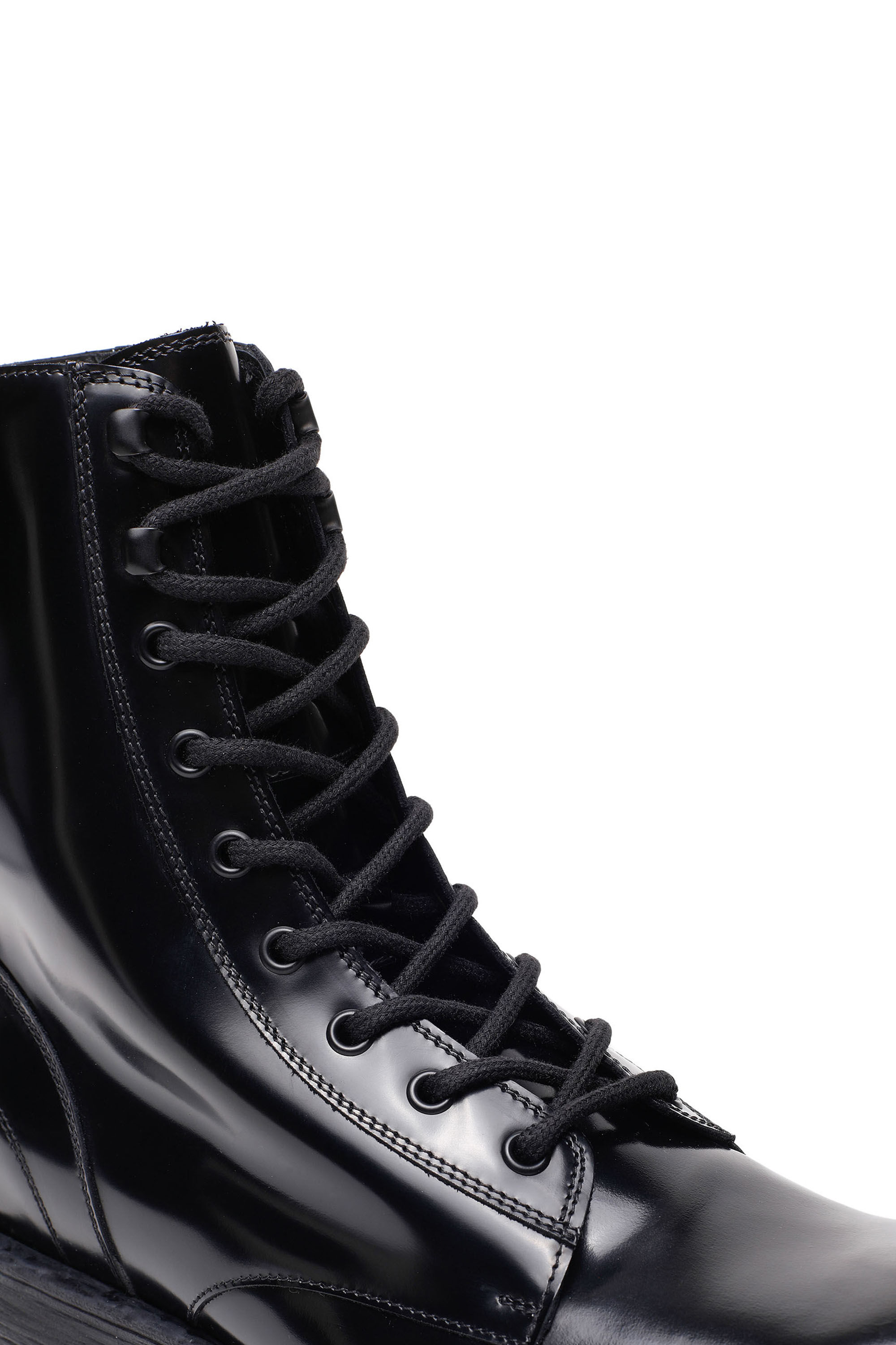 Diesel - D-HAMMER BT, D-Hammer-Combat boots en cuir glacé Homme in Noir - 4
