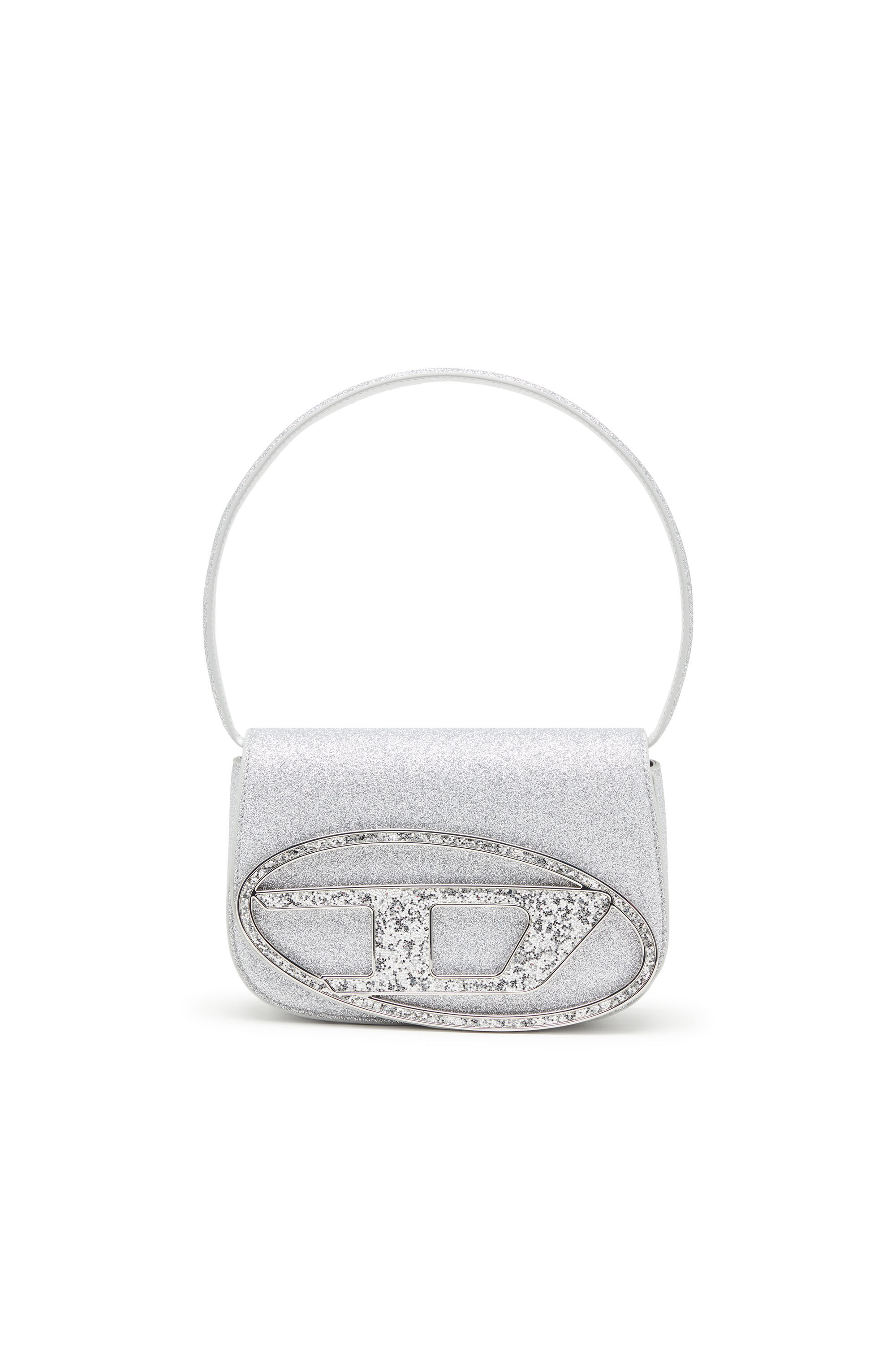 人気★DIESEL★1DR SHOULDER BAG IN GLITTER FABRIC SILVER Women's 1DR-Iconic shoulder bag in glitter fabric | Silver