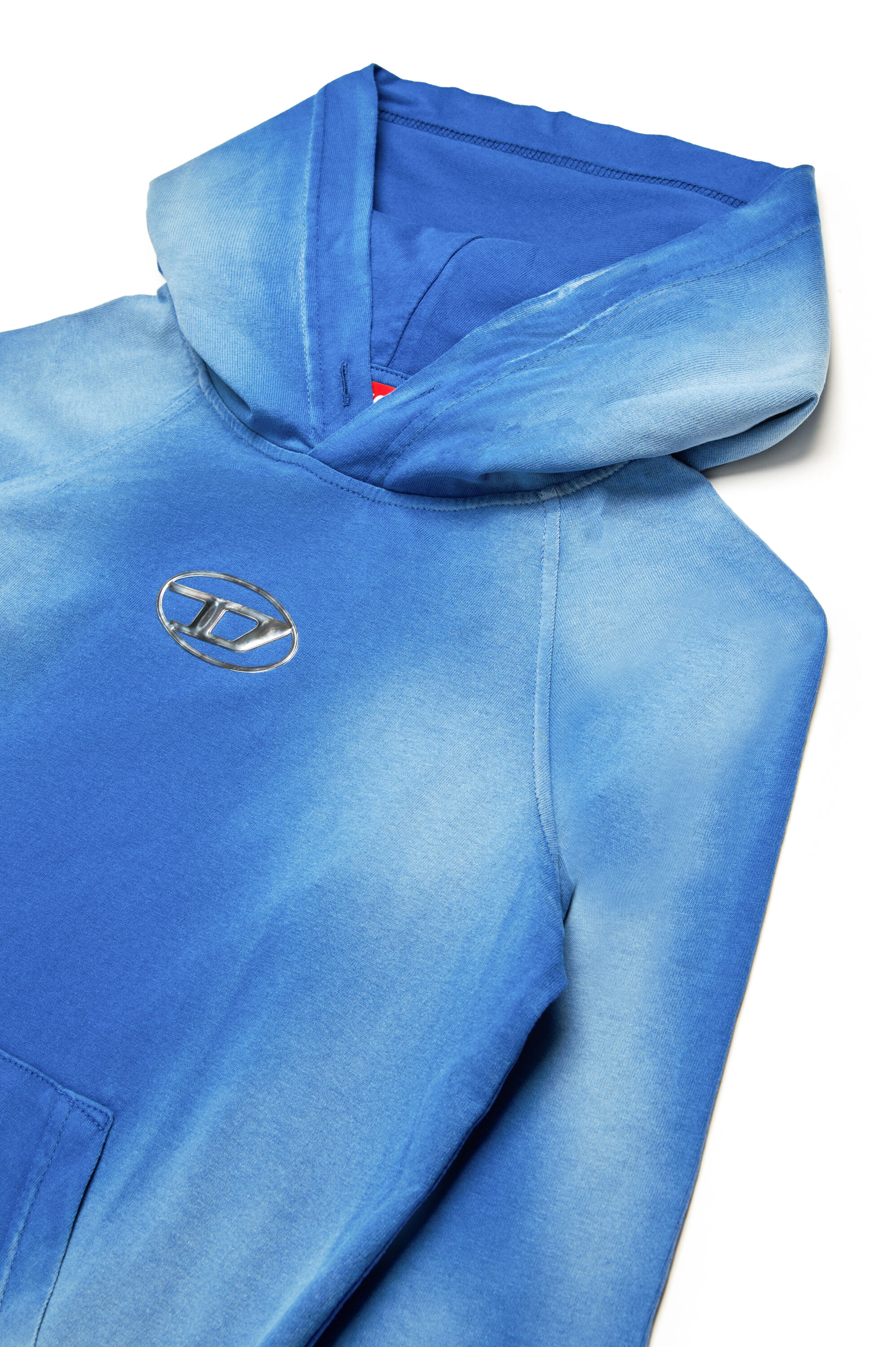 Diesel - SROXTHOOD, Male's Hoodie with solarised effect in Blue - 3