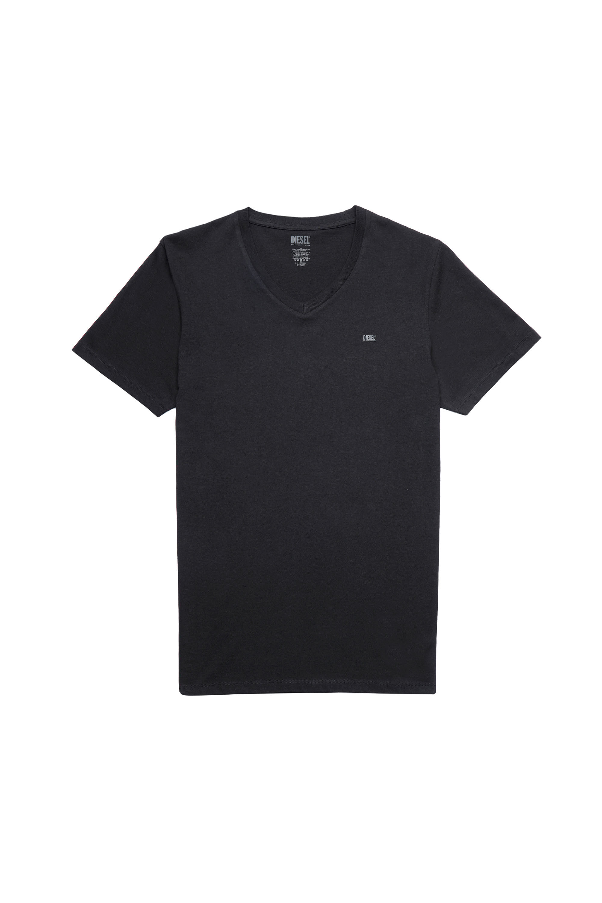 Diesel - UMTEE-MICHAEL-TUBE-TWOPACK, Man's Two-pack V-neck T-shirts with logo print in Black - 2