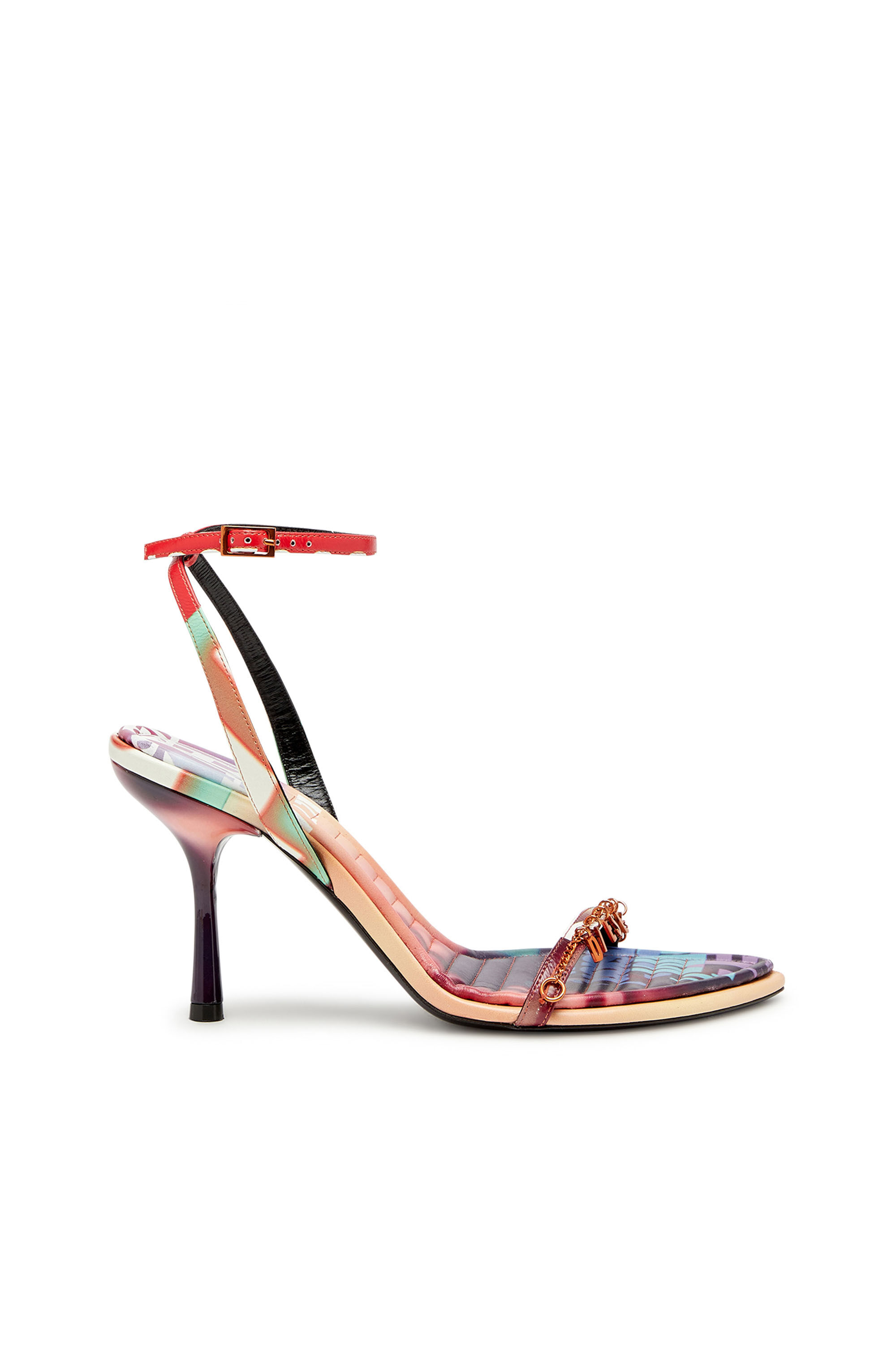 Diesel - D-VINA CHARM SDL, D-Vina Charm-Sandales à brides en cuir avec imprimé affiche Femme in Polychrome - 1