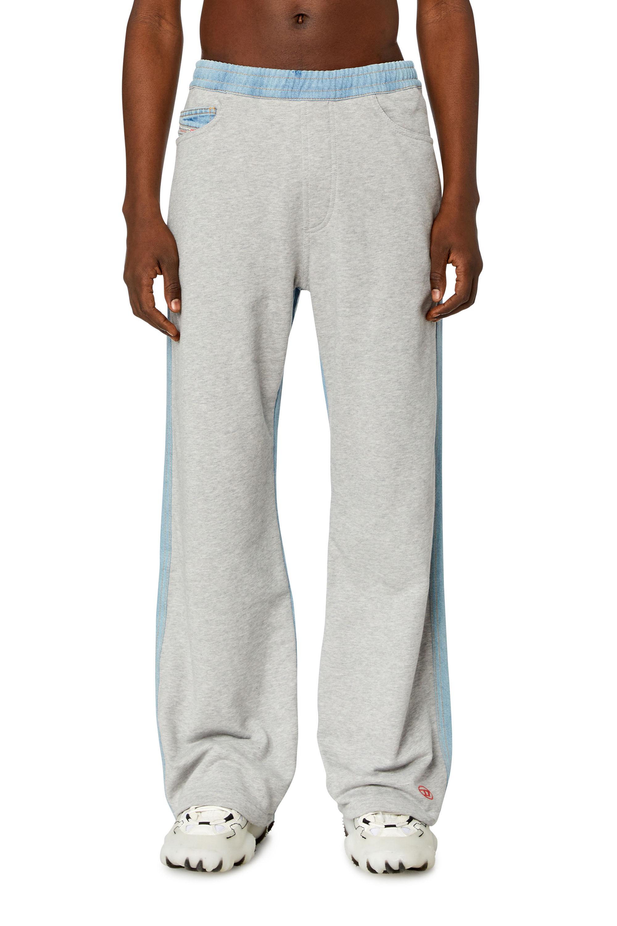 Men's Sweatpants in melange cotton and denim | Multicolor | Diesel US Men's Sweatpants in melange cotton and denim | Multicolor | Diesel US