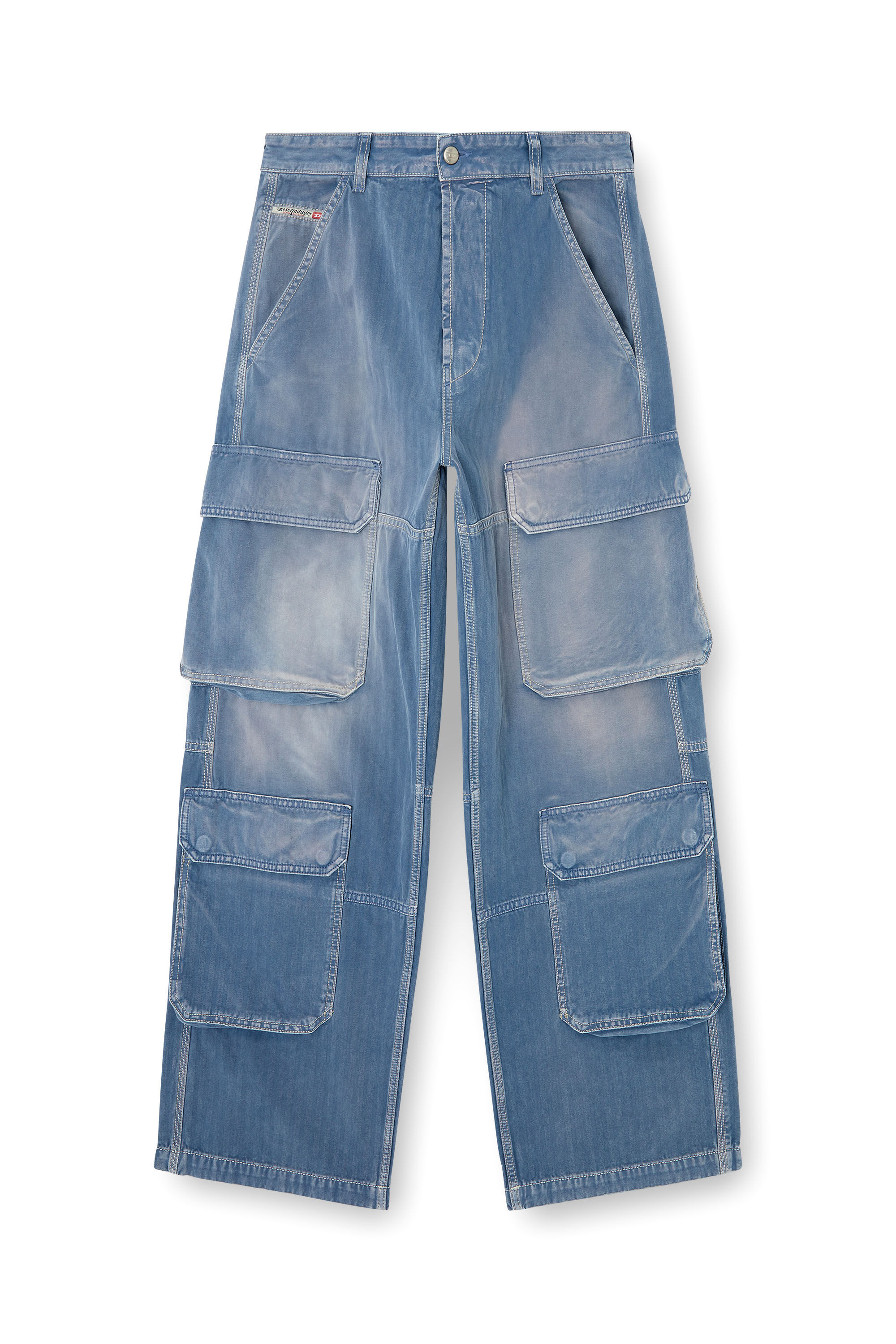 Diesel - Relaxed Jeans D-Touch 09M93 Homme, Bleu moyen - Image 2