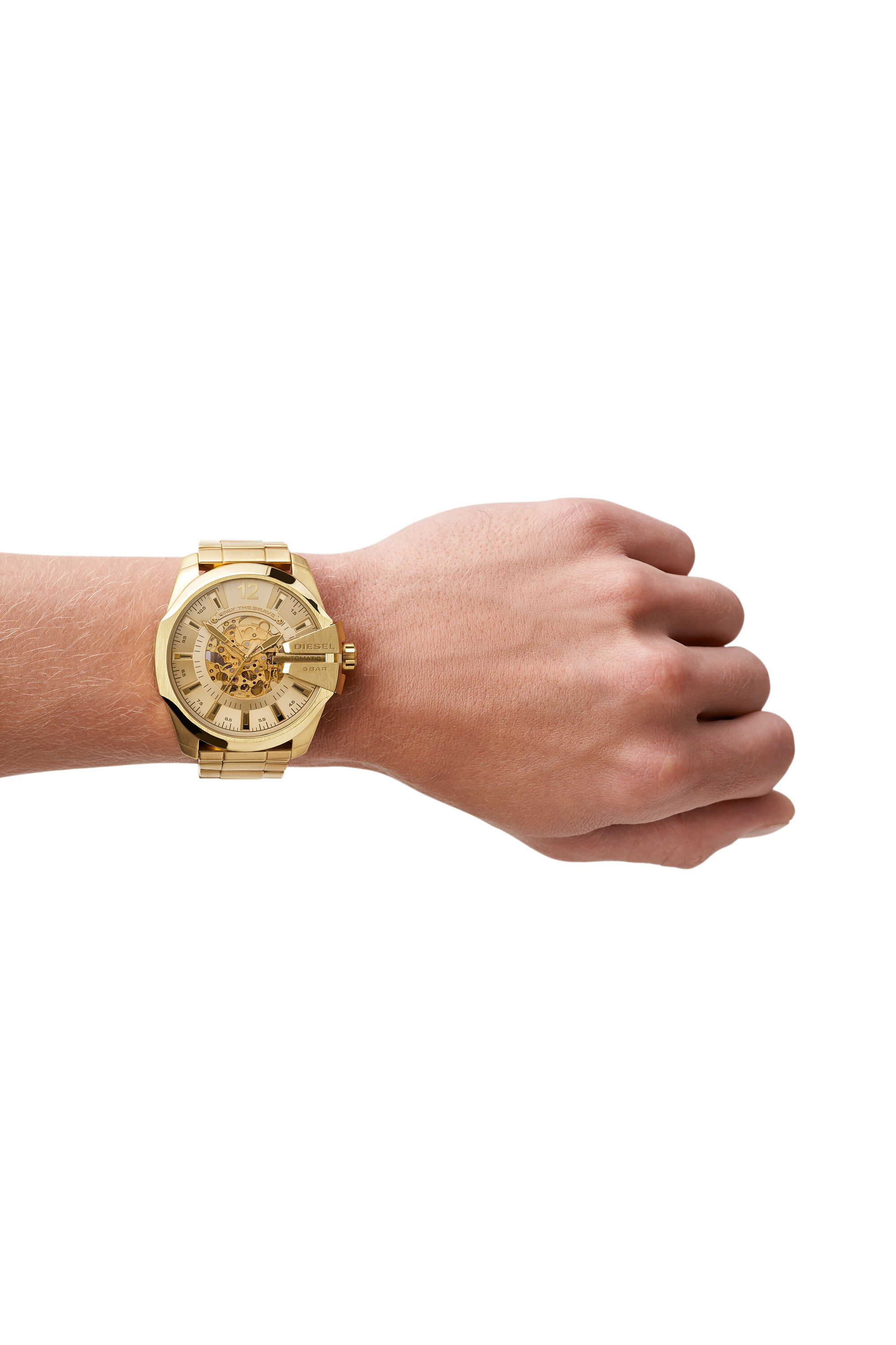 DZ7456 Man: Mega Chief automatic three-hand gold-tone watch | Diesel