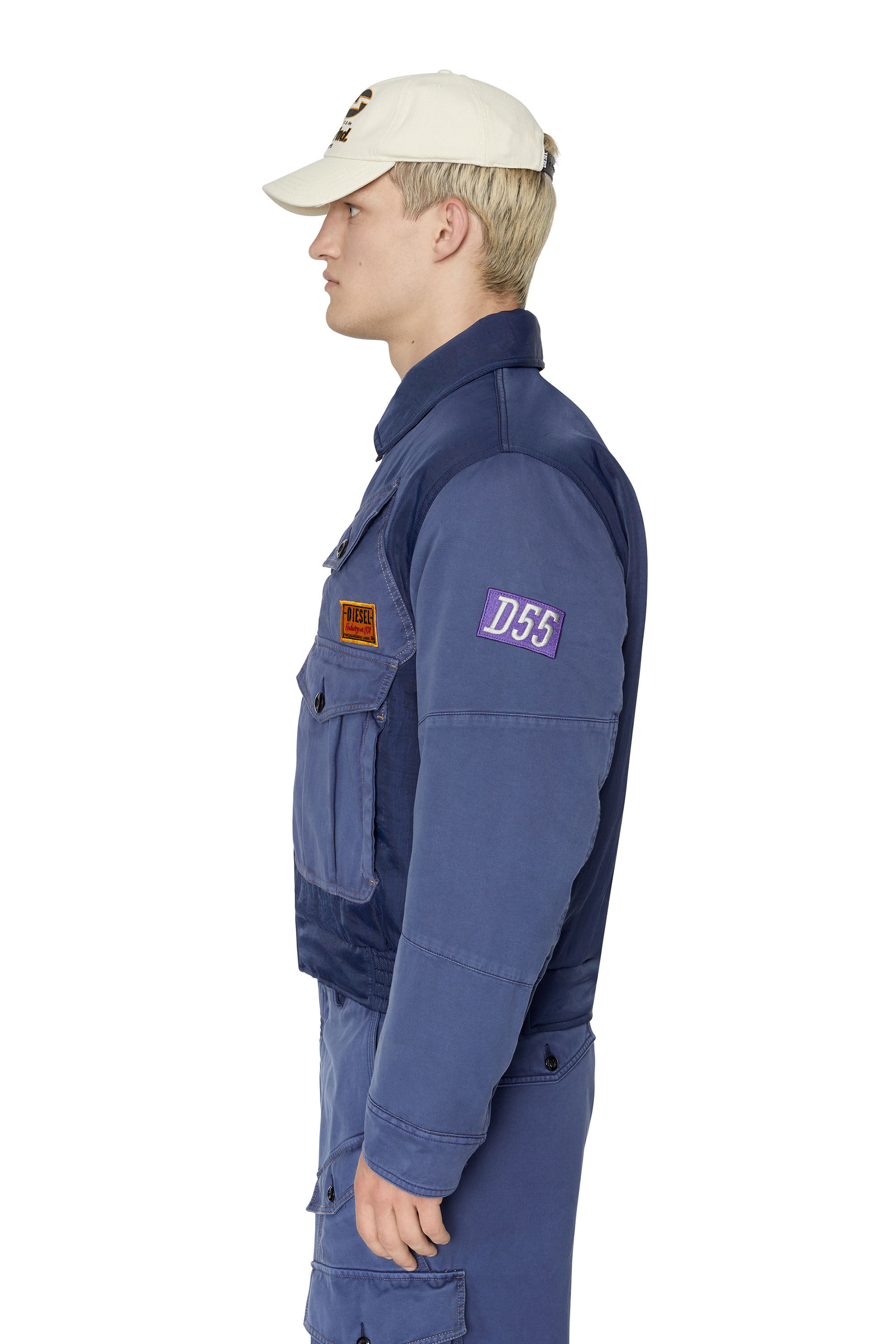 Diesel - W-MANFRED, Veste matelassée avec poches utilitaires Homme in Bleu - 6
